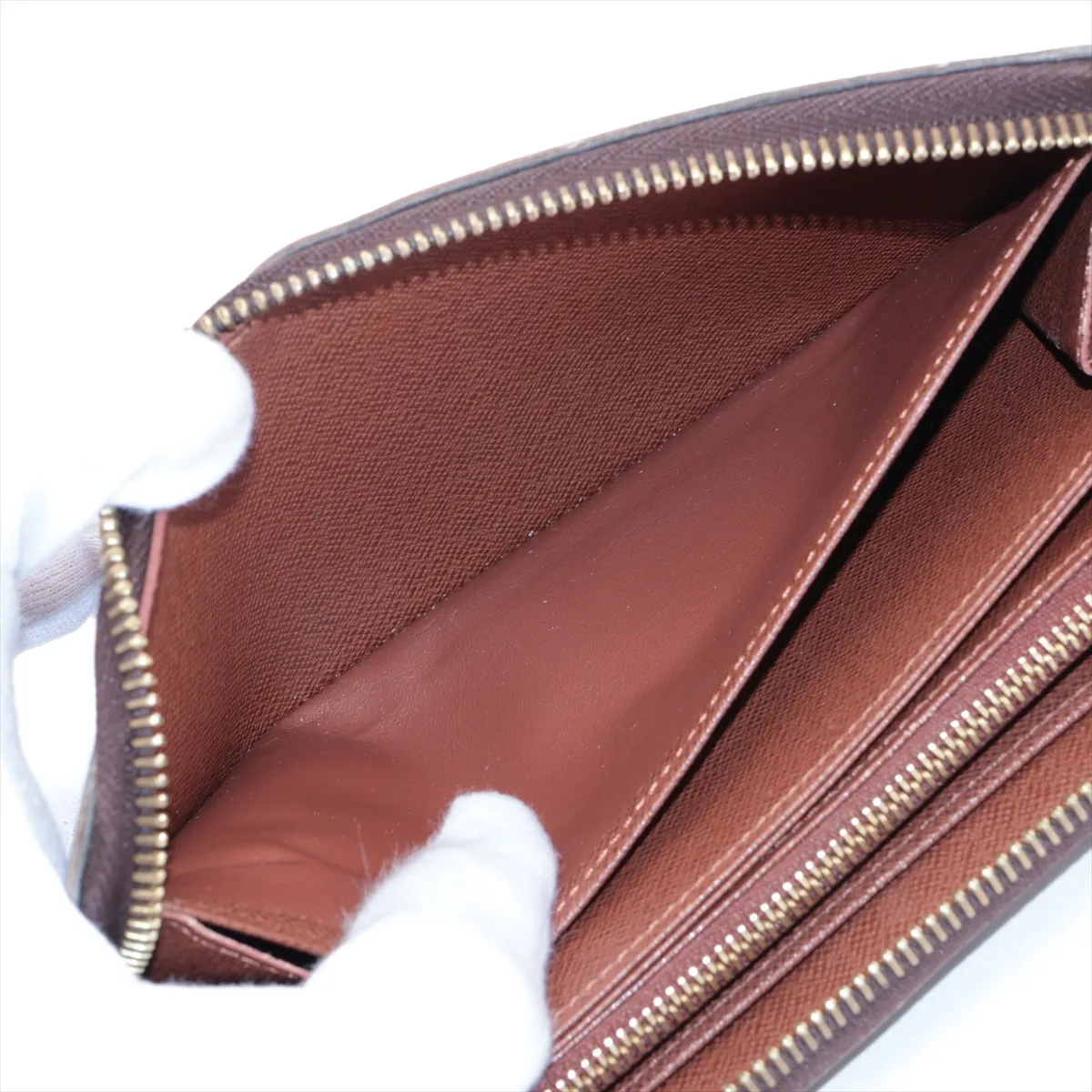 Monogram Zippy Wallet M60017 SP4163 Brown Round Zip Wallet — view 4