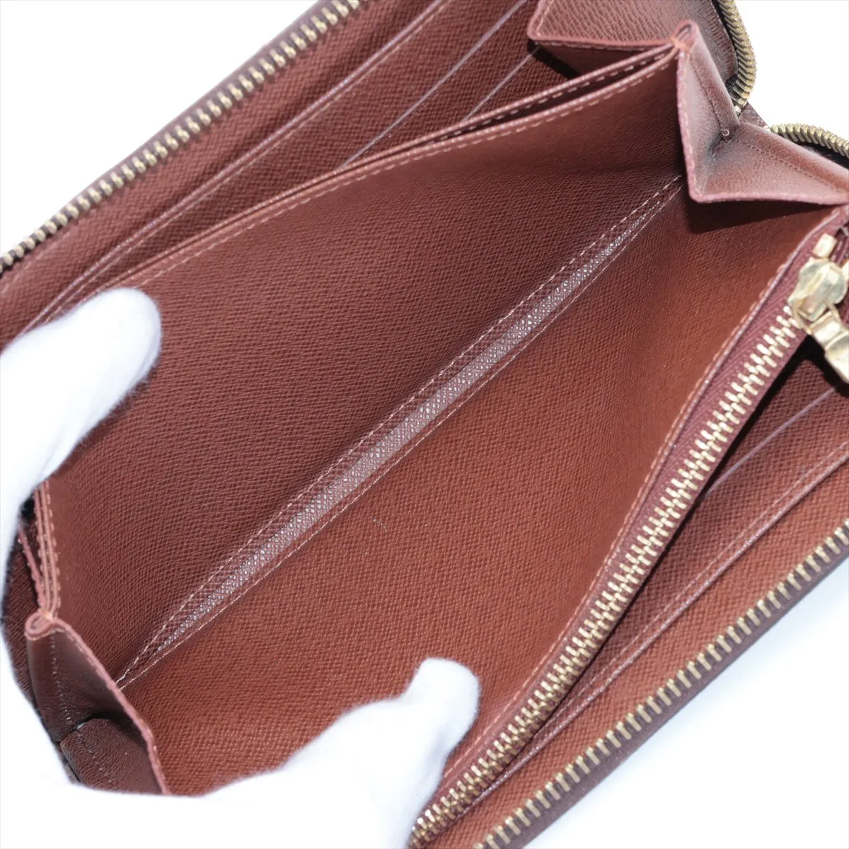 Monogram Zippy Wallet M60017 SP4163 Brown Round Zip Wallet — view 7
