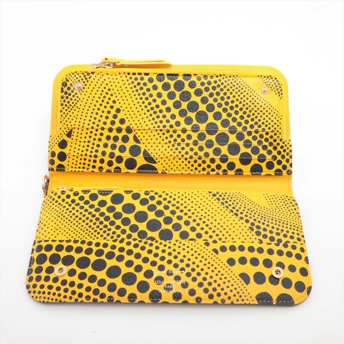 x Yayoi Kusama Monogram Pumpkin Dot Portefeuille Insolite M60453 Long Wallet Jaune CA2182 — view 3