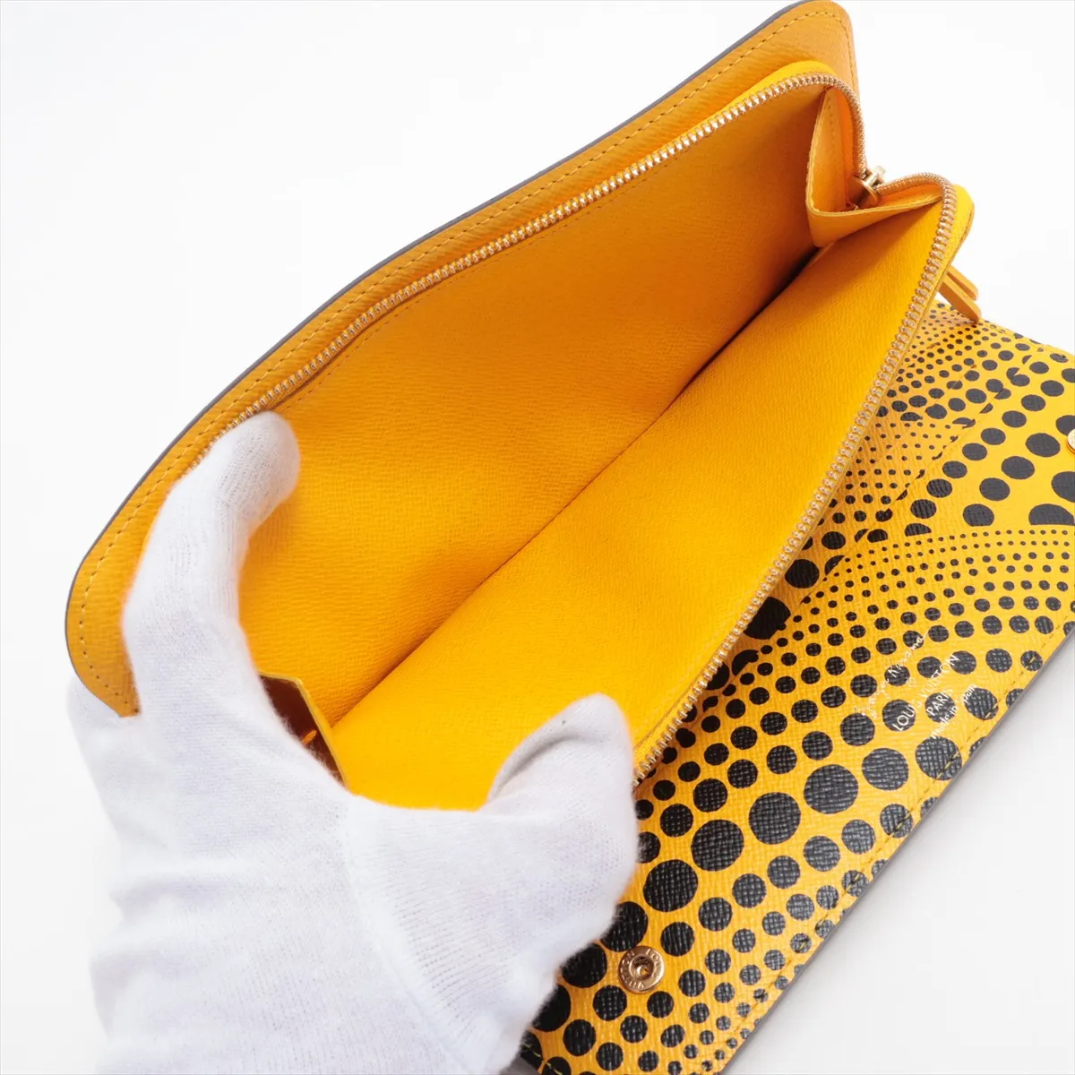 x Yayoi Kusama Monogram Pumpkin Dot Portefeuille Insolite M60453 Long Wallet Jaune CA2182 — view 6