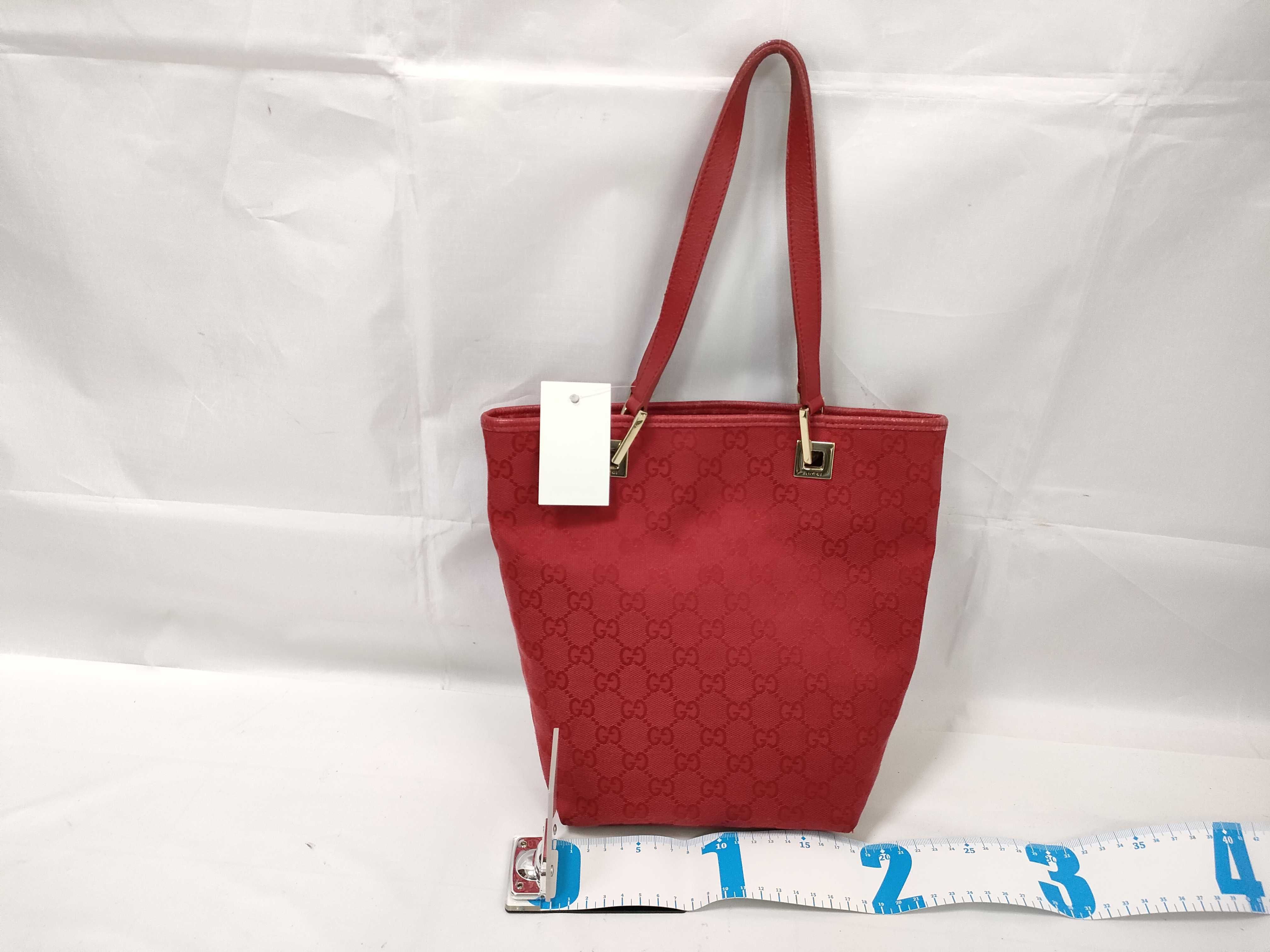 GG Canvas Tote 0021099 Red Tote Bag — view 2
