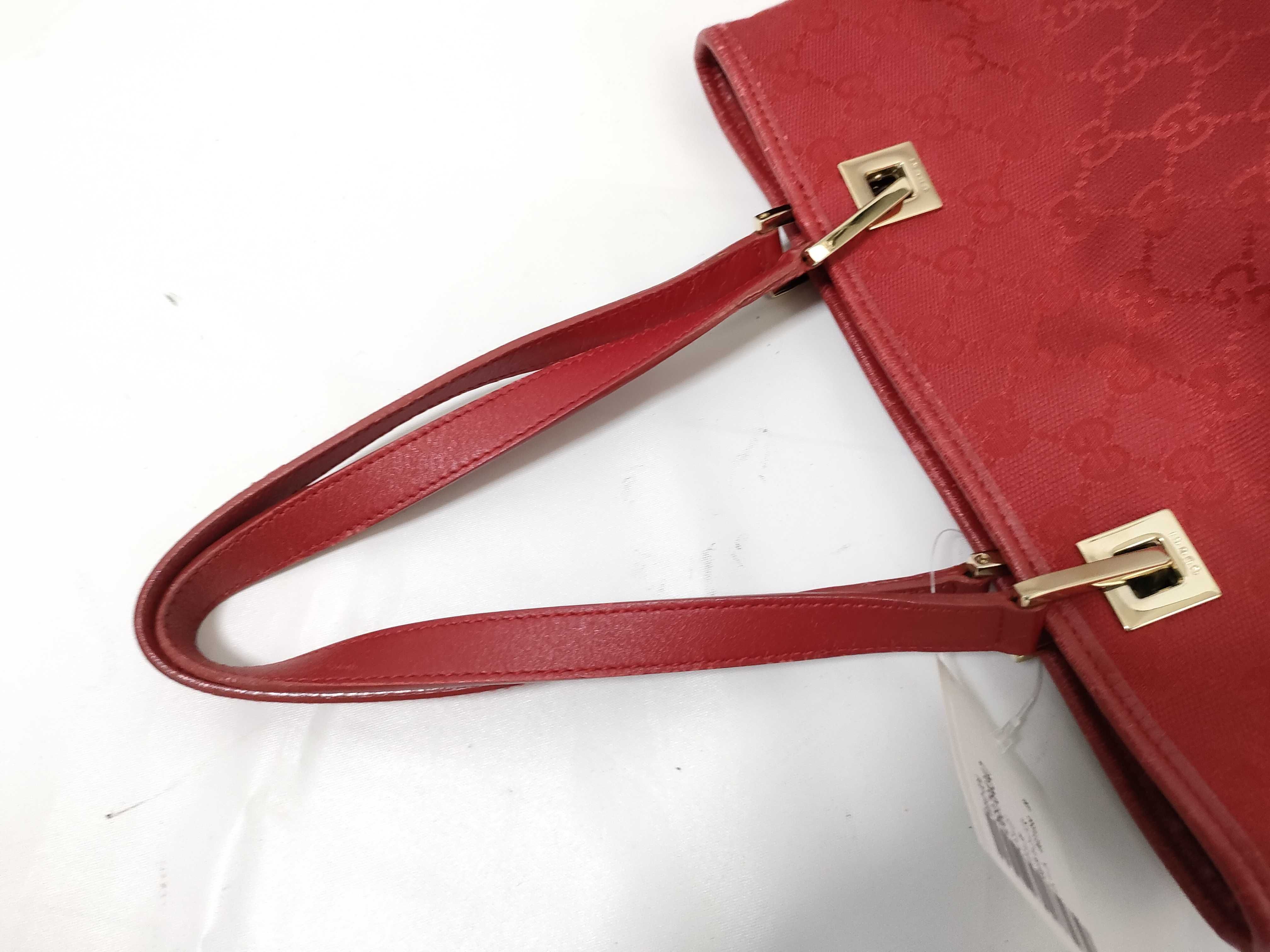 GG Canvas Tote 0021099 Red Tote Bag — view 3