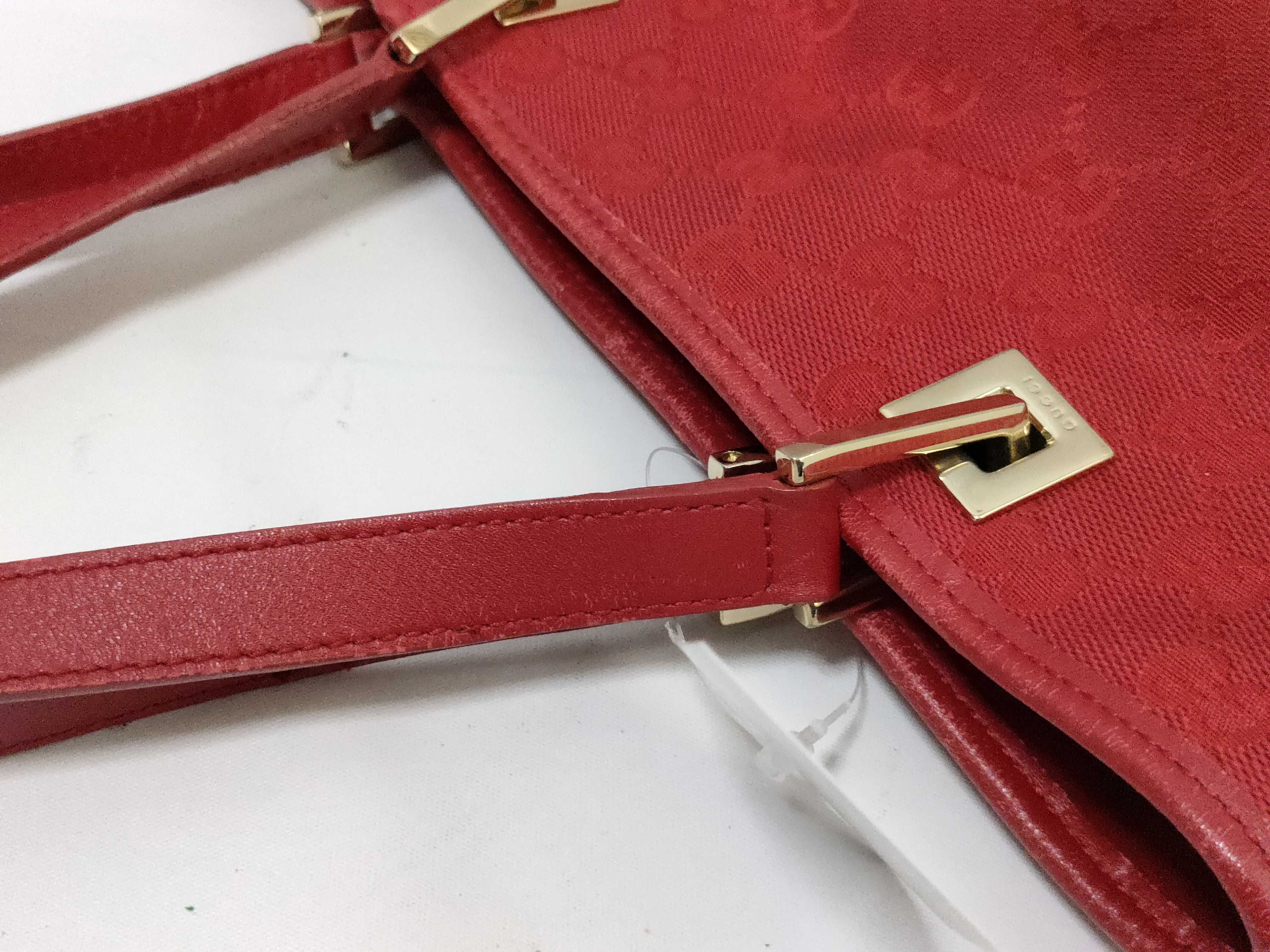 GG Canvas Tote 0021099 Red Tote Bag — view 5