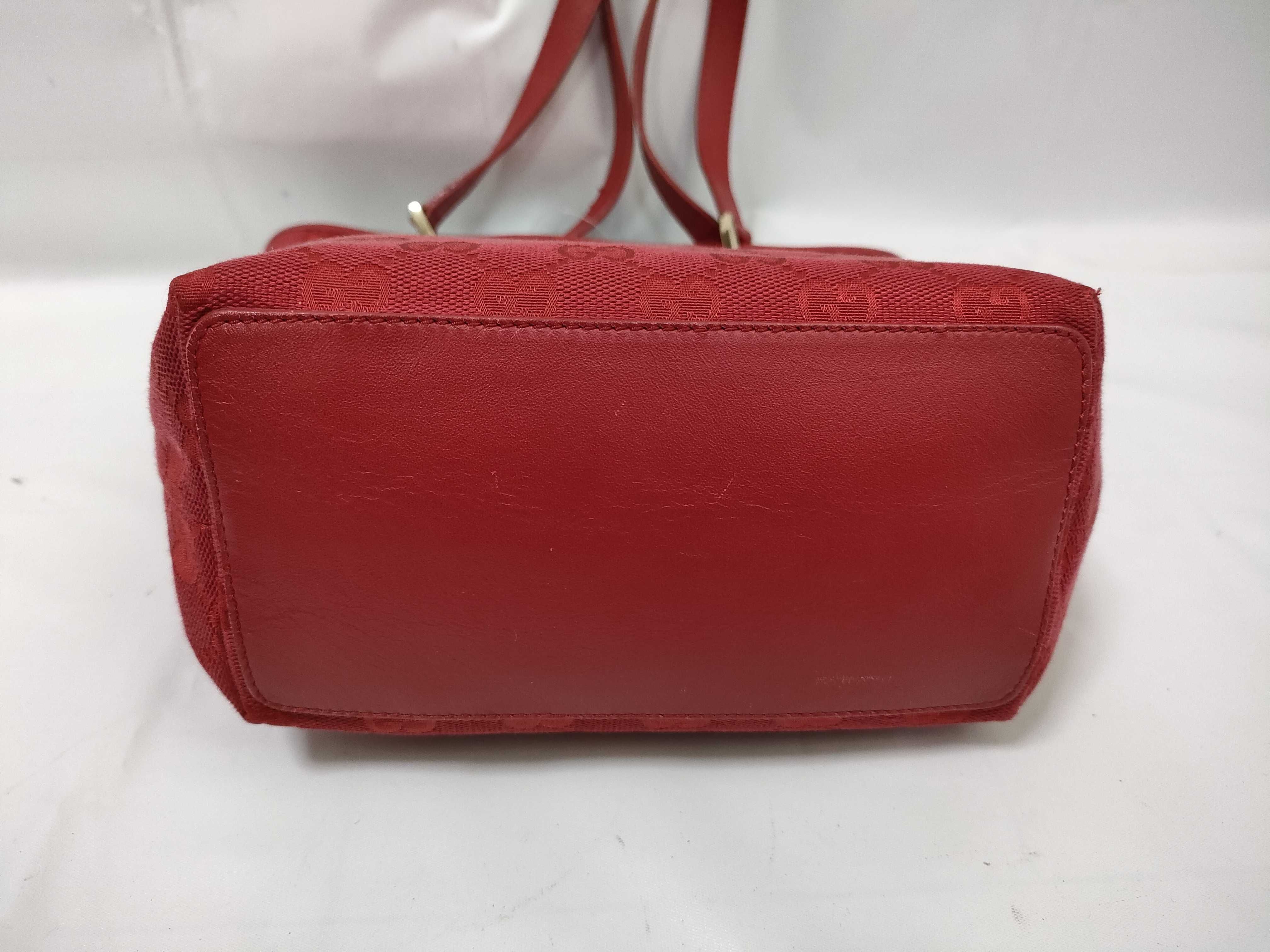 GG Canvas Tote 0021099 Red Tote Bag — view 7