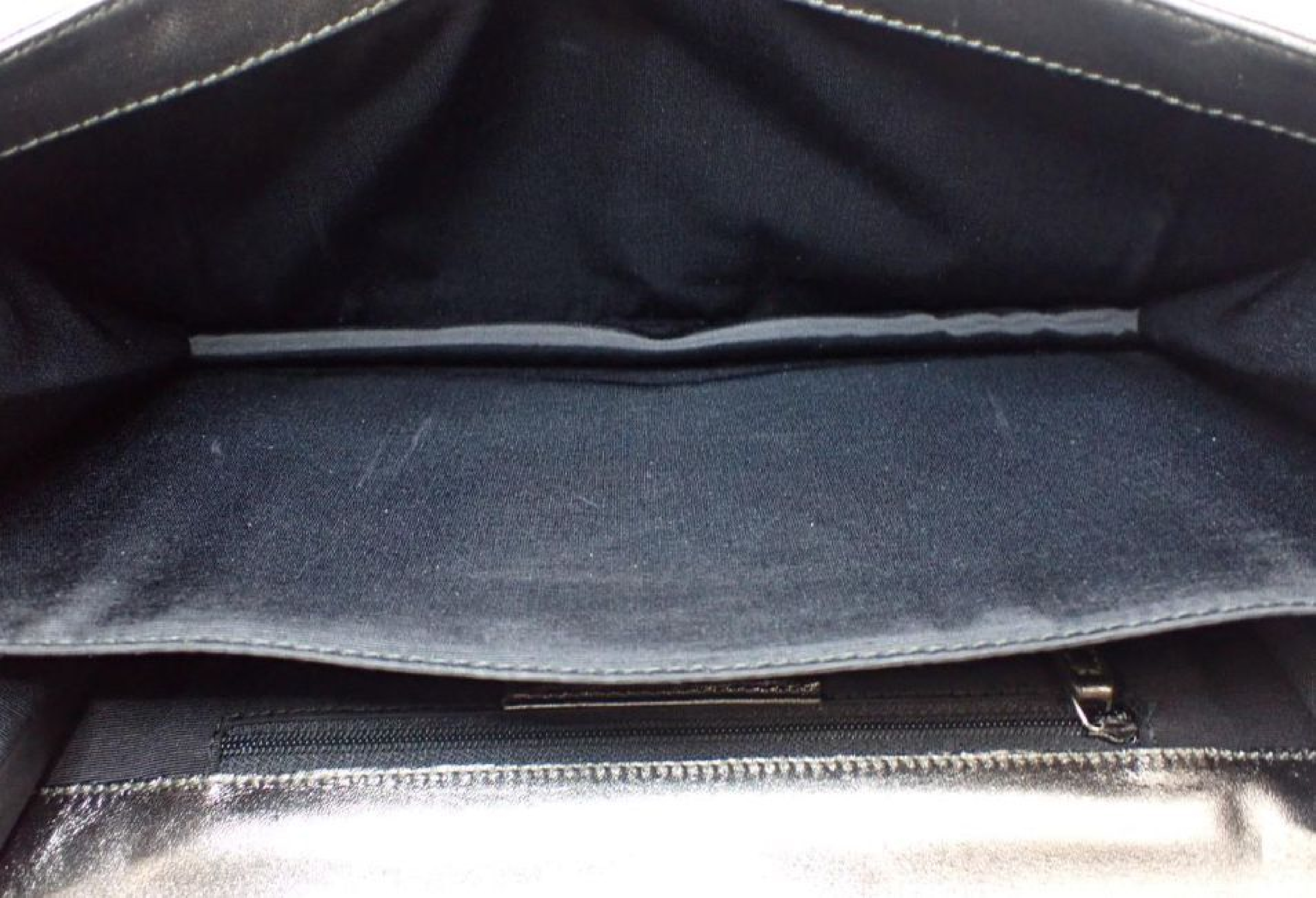 One-Shoulder Bag, Leather, Silver, W27H16D3 (Shoulder Bag) — view 7