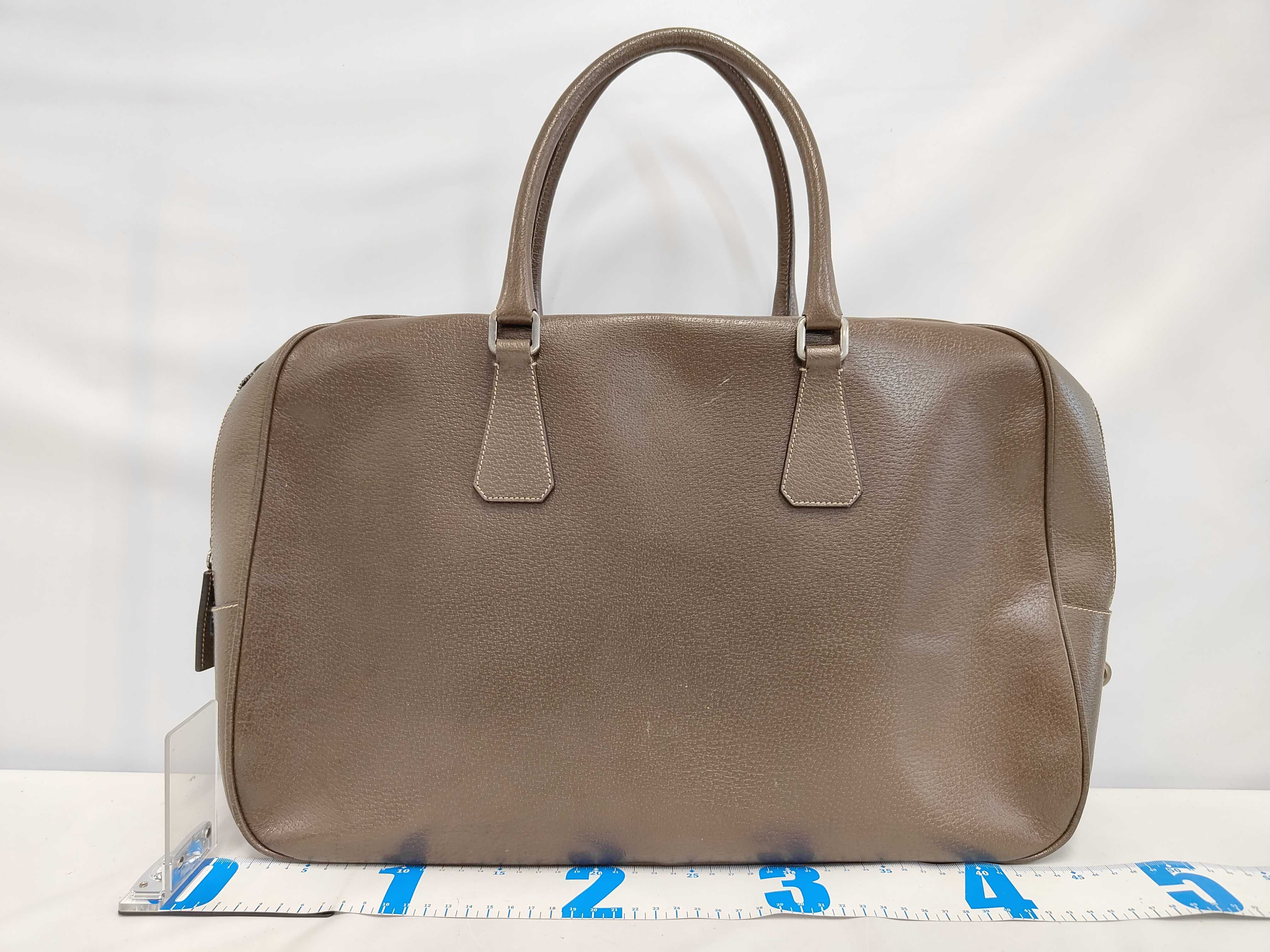 Triangle Logo Leather Handbag White Tag 58 Handbag — view 2