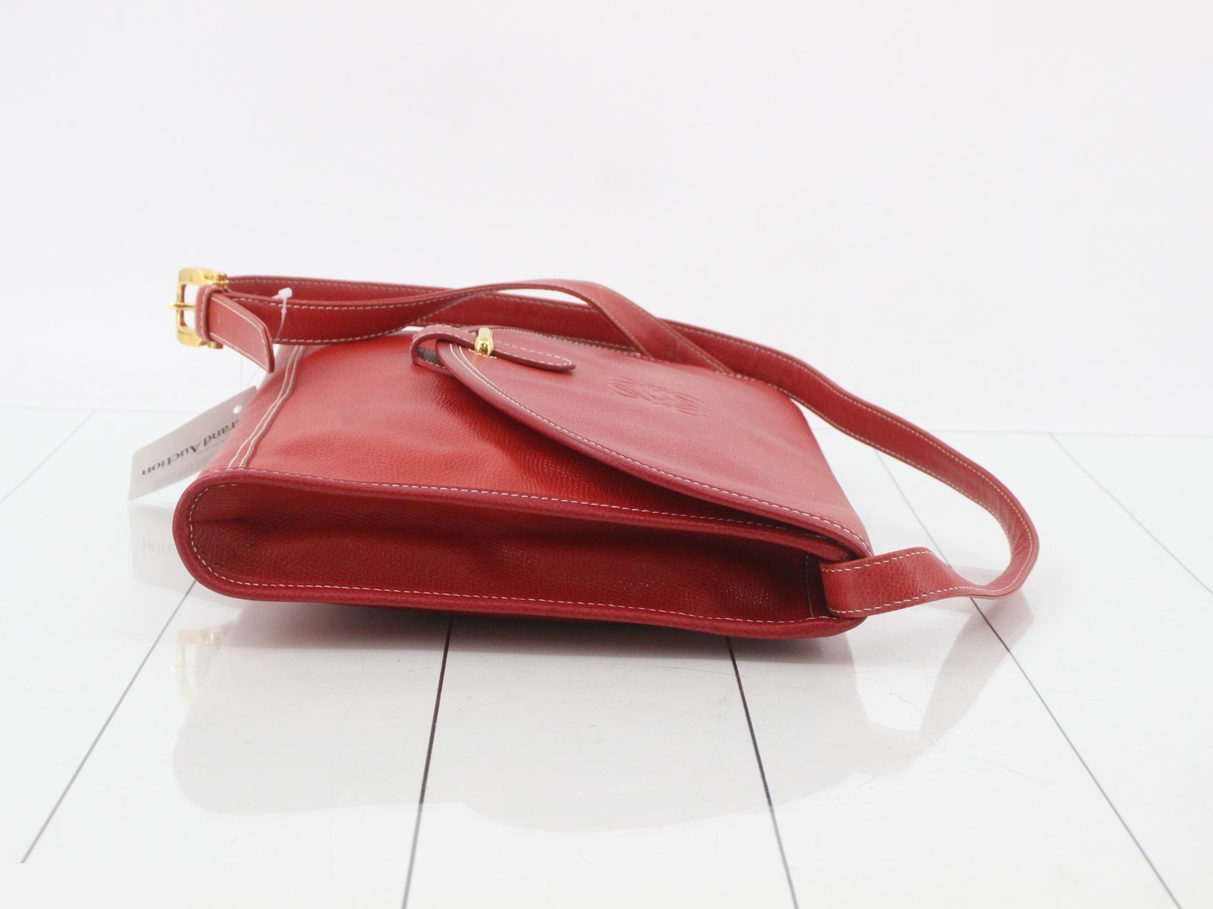 leather shoulder bag, crossbody bag, red — view 3