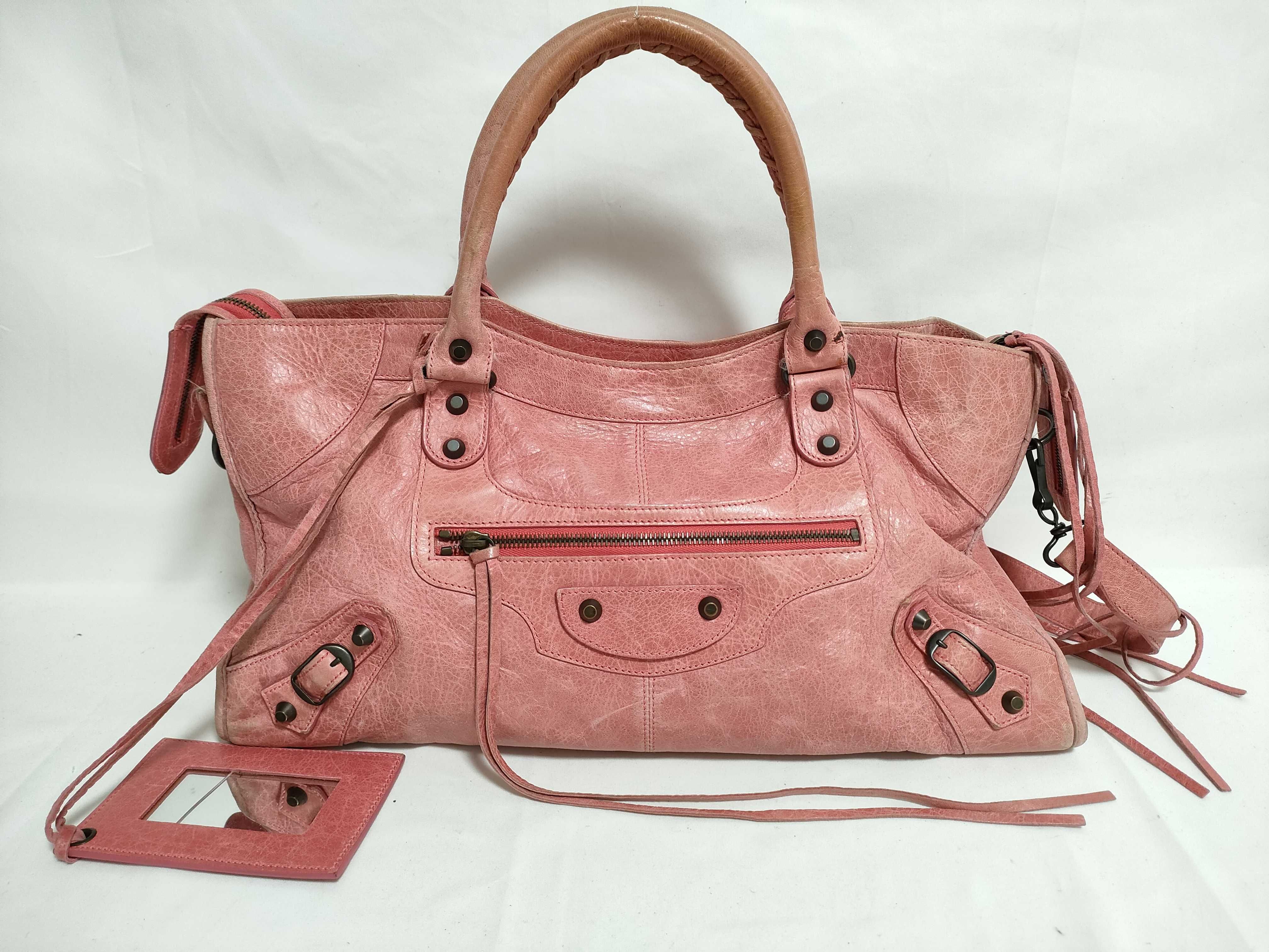 The City Bag - Balenciaga The City 2-way Pink Strap Shoulder Bag