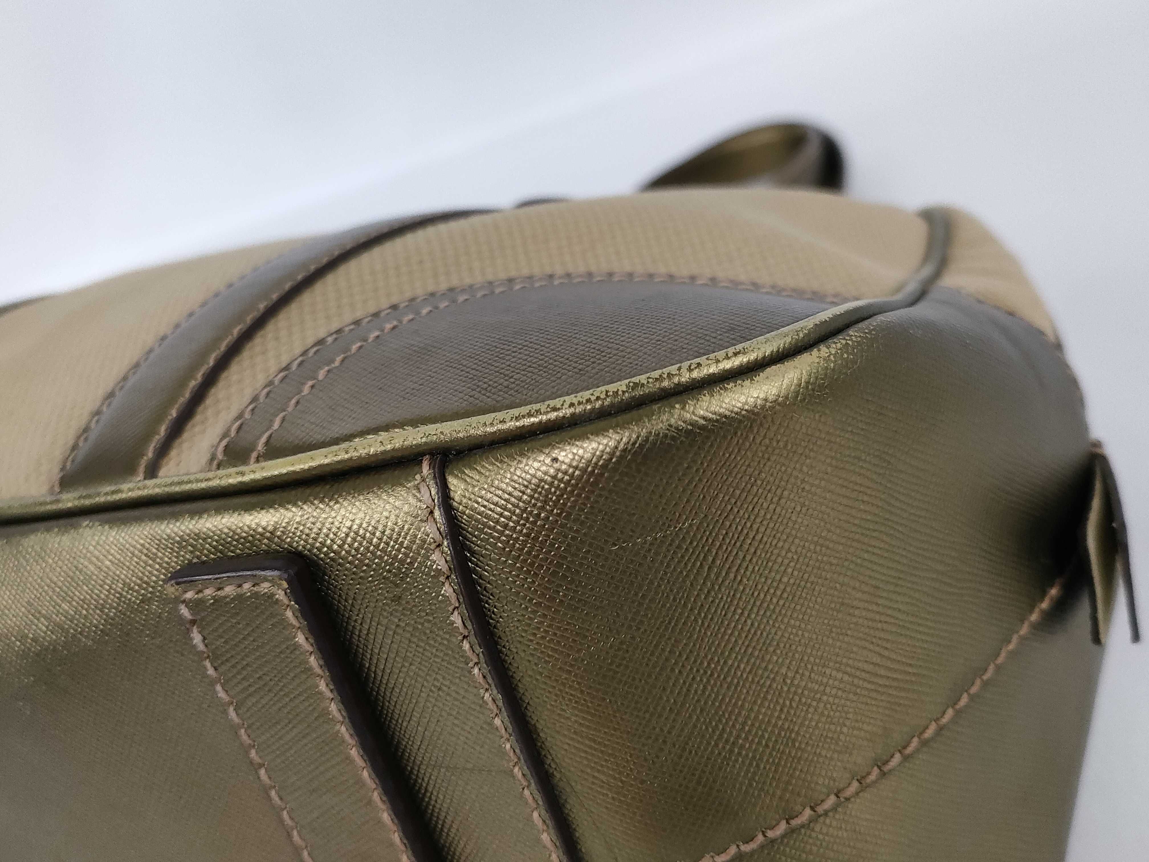 handbag, canvas and calfskin, gold, BL0230 handbag — view 6