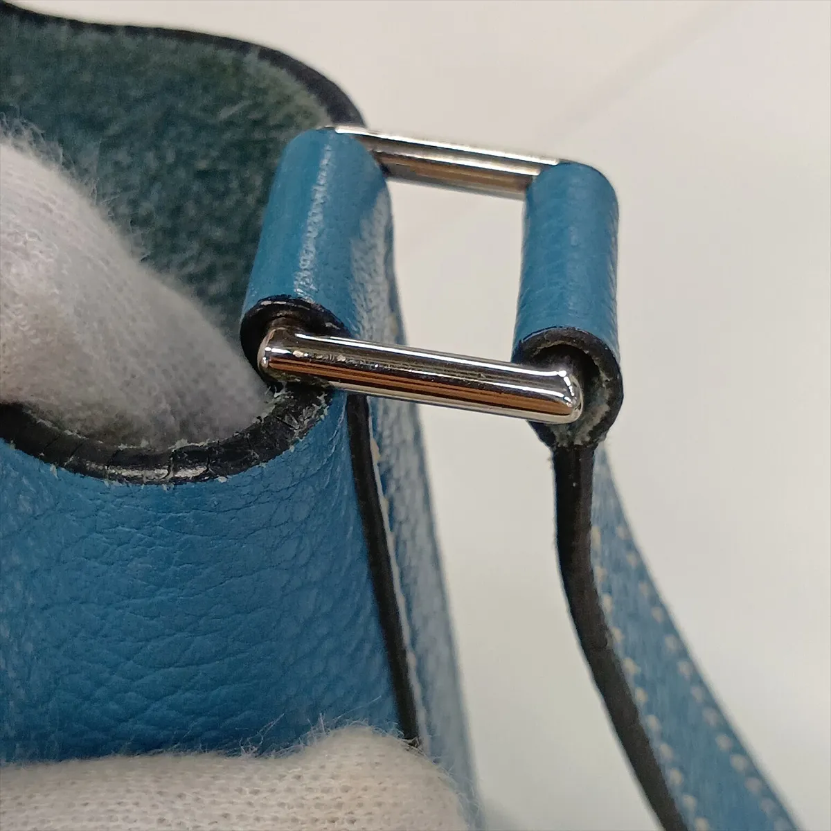 Picotin 18 PM, Taurillon Clemence leather, Blue Jean, Silver hardware, H: 2004 — view 13