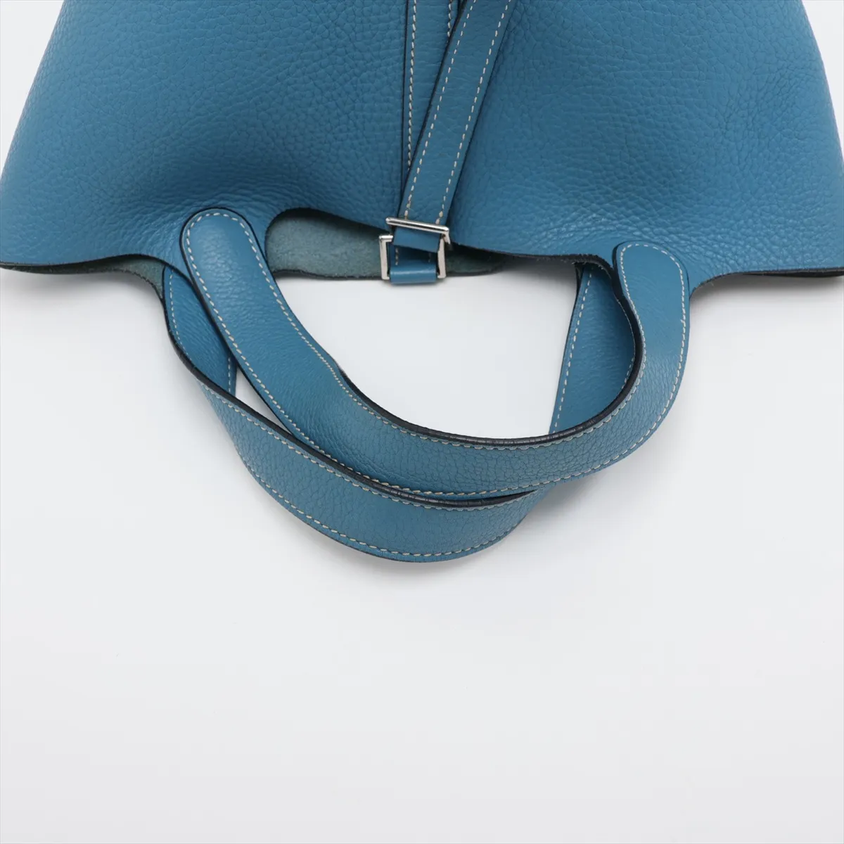 Picotin 18 PM, Taurillon Clemence leather, Blue Jean, Silver hardware, H: 2004 — view 5
