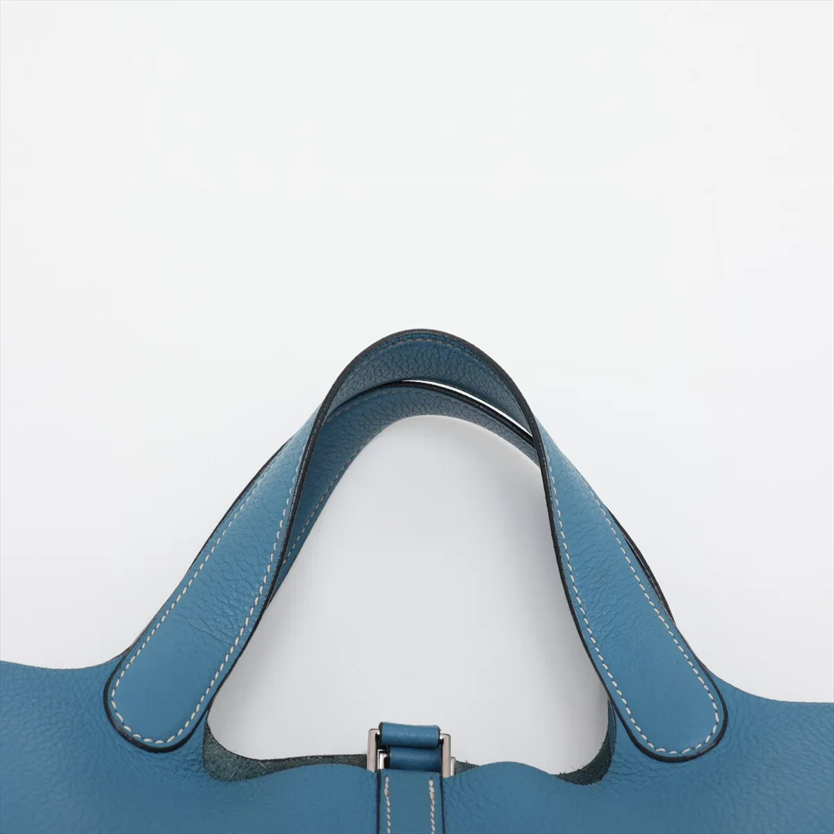 Picotin 18 PM, Taurillon Clemence leather, Blue Jean, Silver hardware, H: 2004 — view 6
