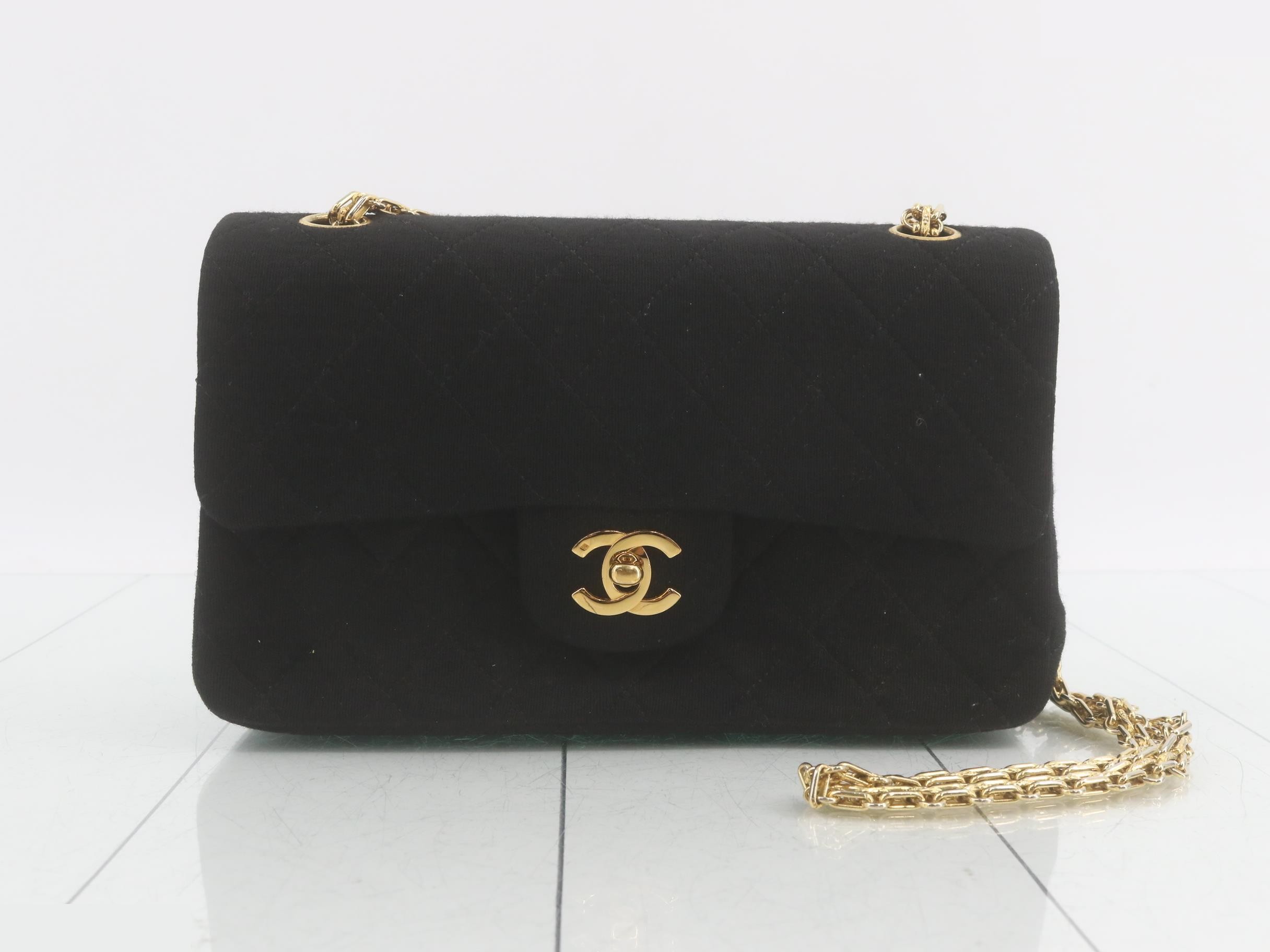 Matelassé 25 Cotton Jersey Double Flap Black