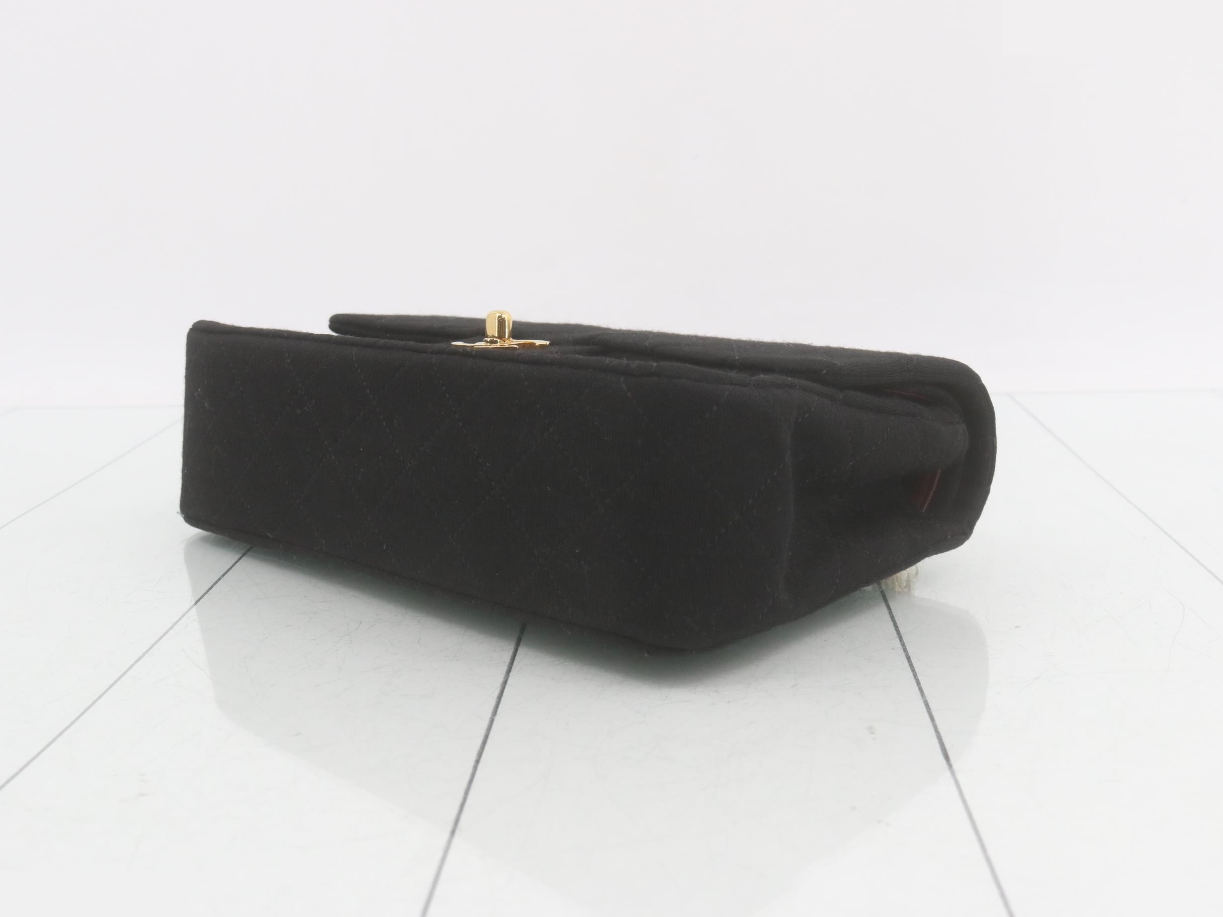 Matelassé 25 Cotton Jersey Double Flap Black — view 6