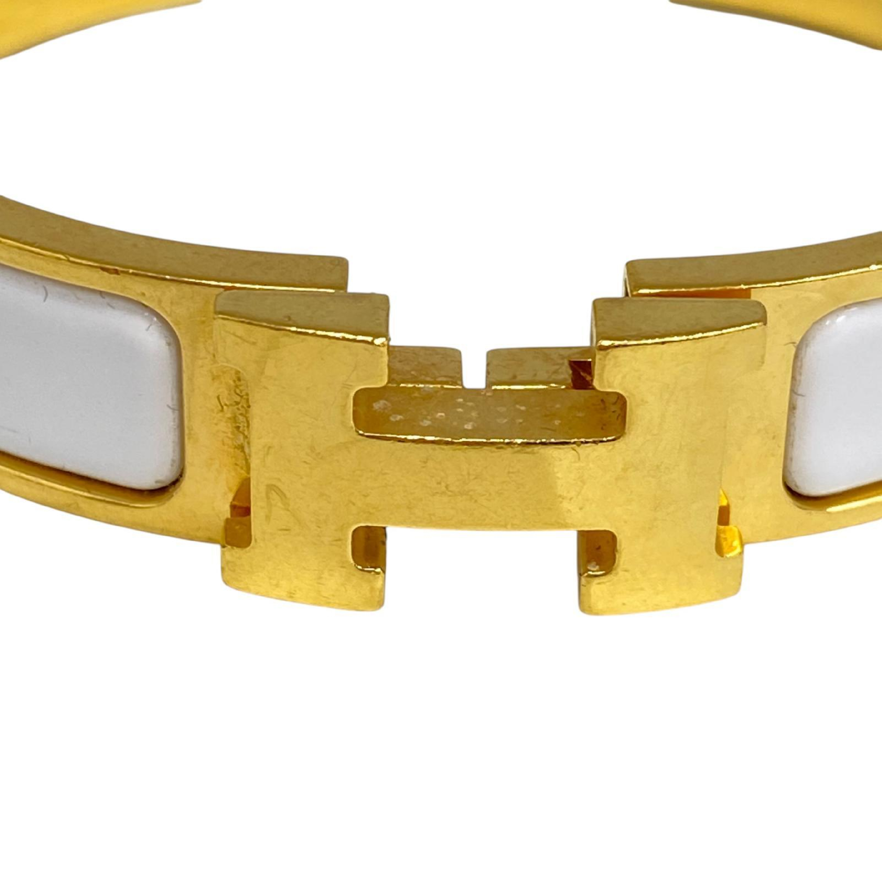 【*Shipped from: Hong Kong*】HERMES ( ) White Gold Color Metal Click H Bangle Bracelet — view 11