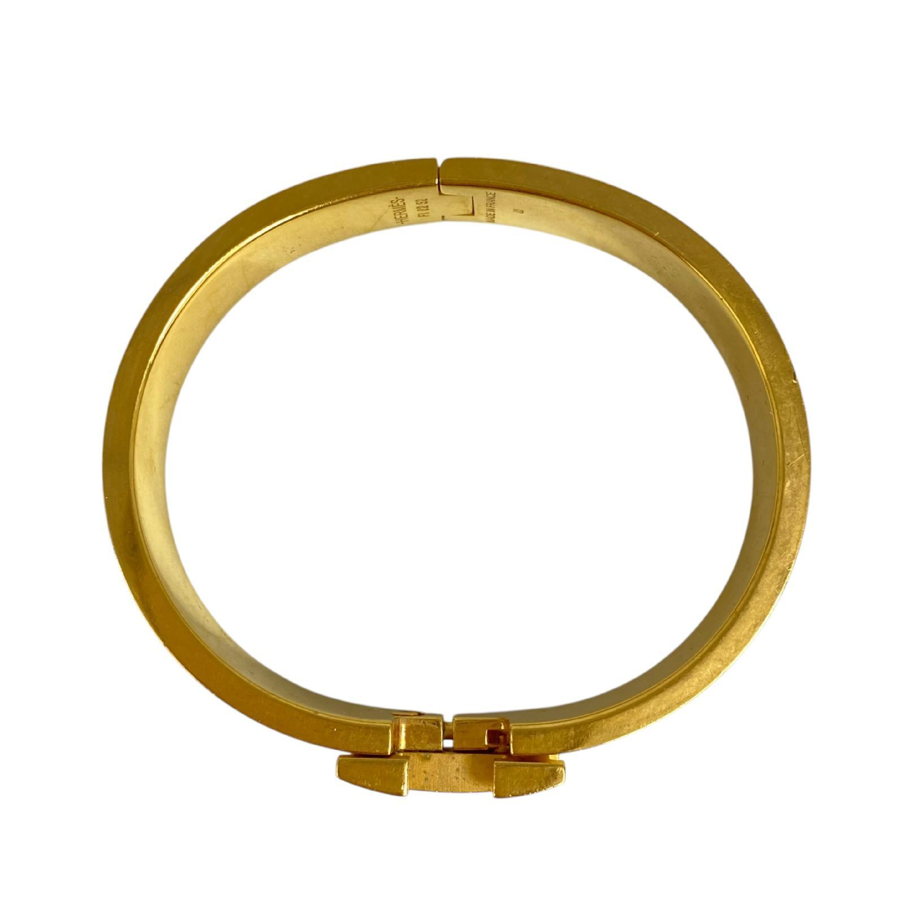 【*Shipped from: Hong Kong*】HERMES ( ) White Gold Color Metal Click H Bangle Bracelet — view 7