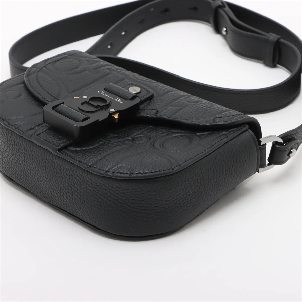 Gravity Saddle Messenger Small Leather Shoulder Bag Black Lucky Star — view 3