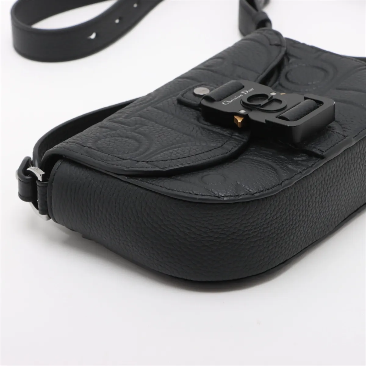 Gravity Saddle Messenger Small Leather Shoulder Bag Black Lucky Star — view 4