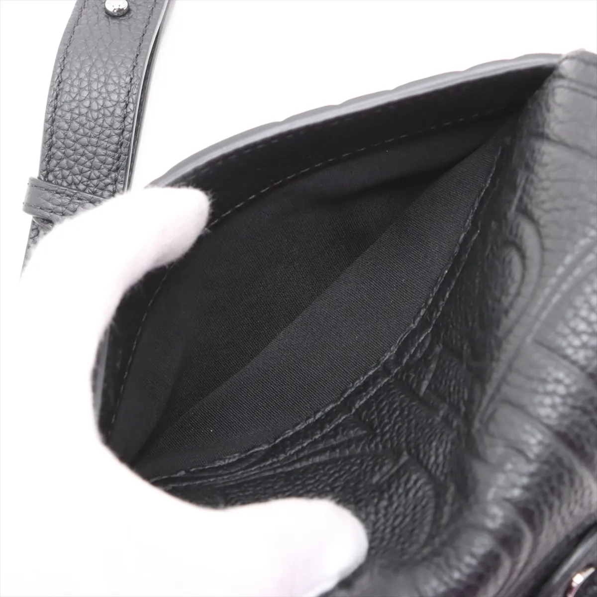 Gravity Saddle Messenger Small Leather Shoulder Bag Black Lucky Star — view 8