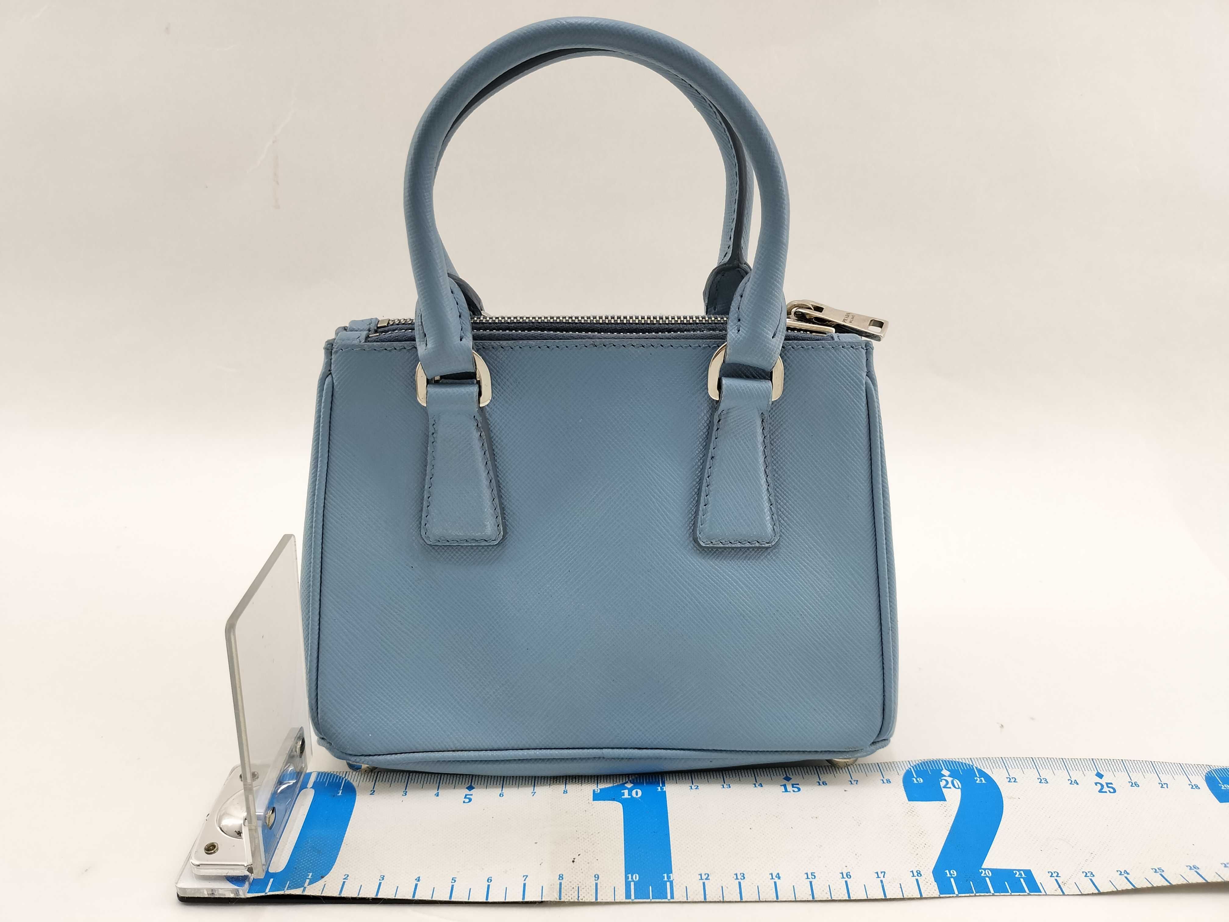 ID- Saffiano Lux cow skin 2-way handbag Blue 1BA906 (bag only) — view 2