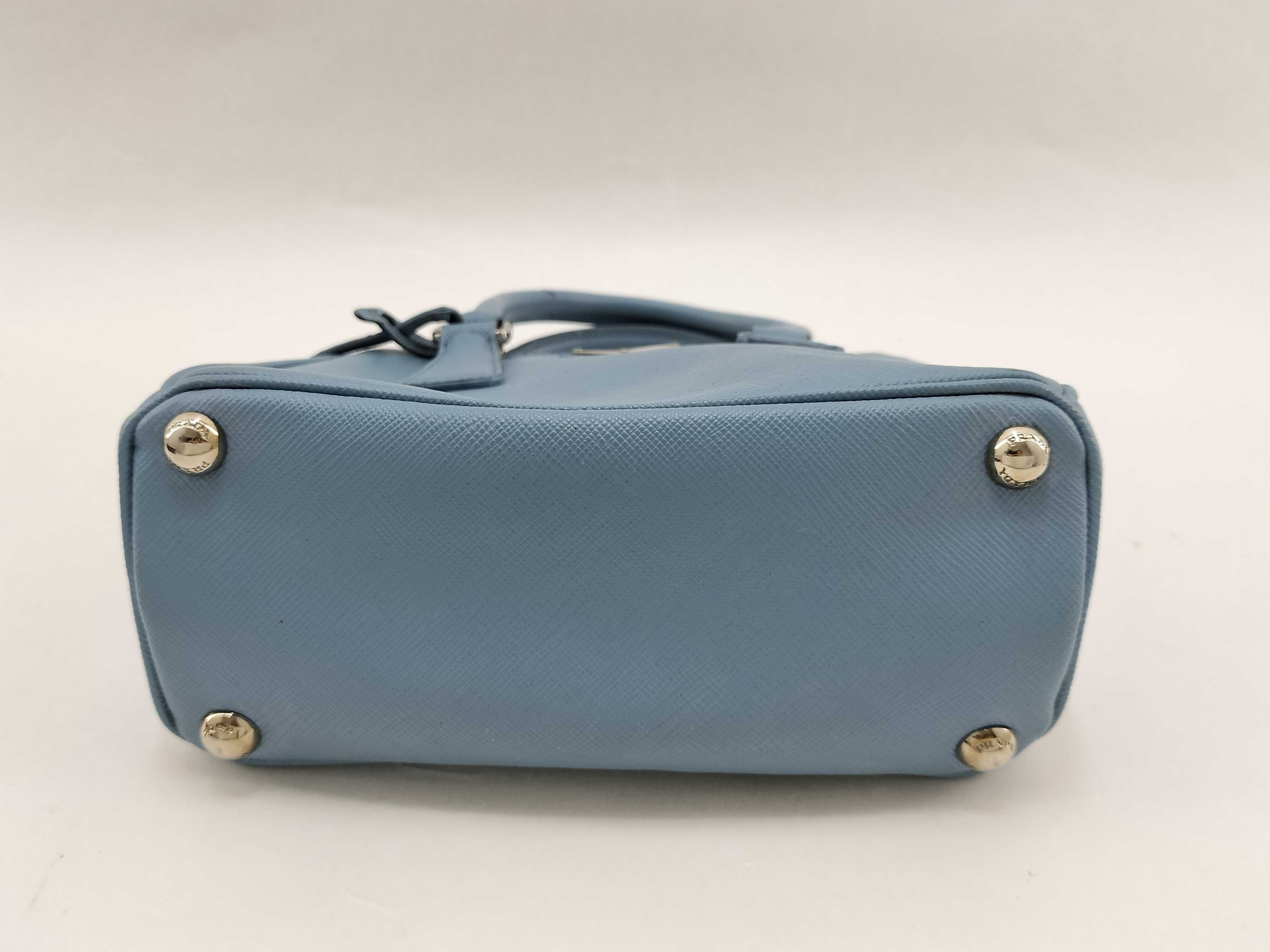 ID- Saffiano Lux cow skin 2-way handbag Blue 1BA906 (bag only) — view 4