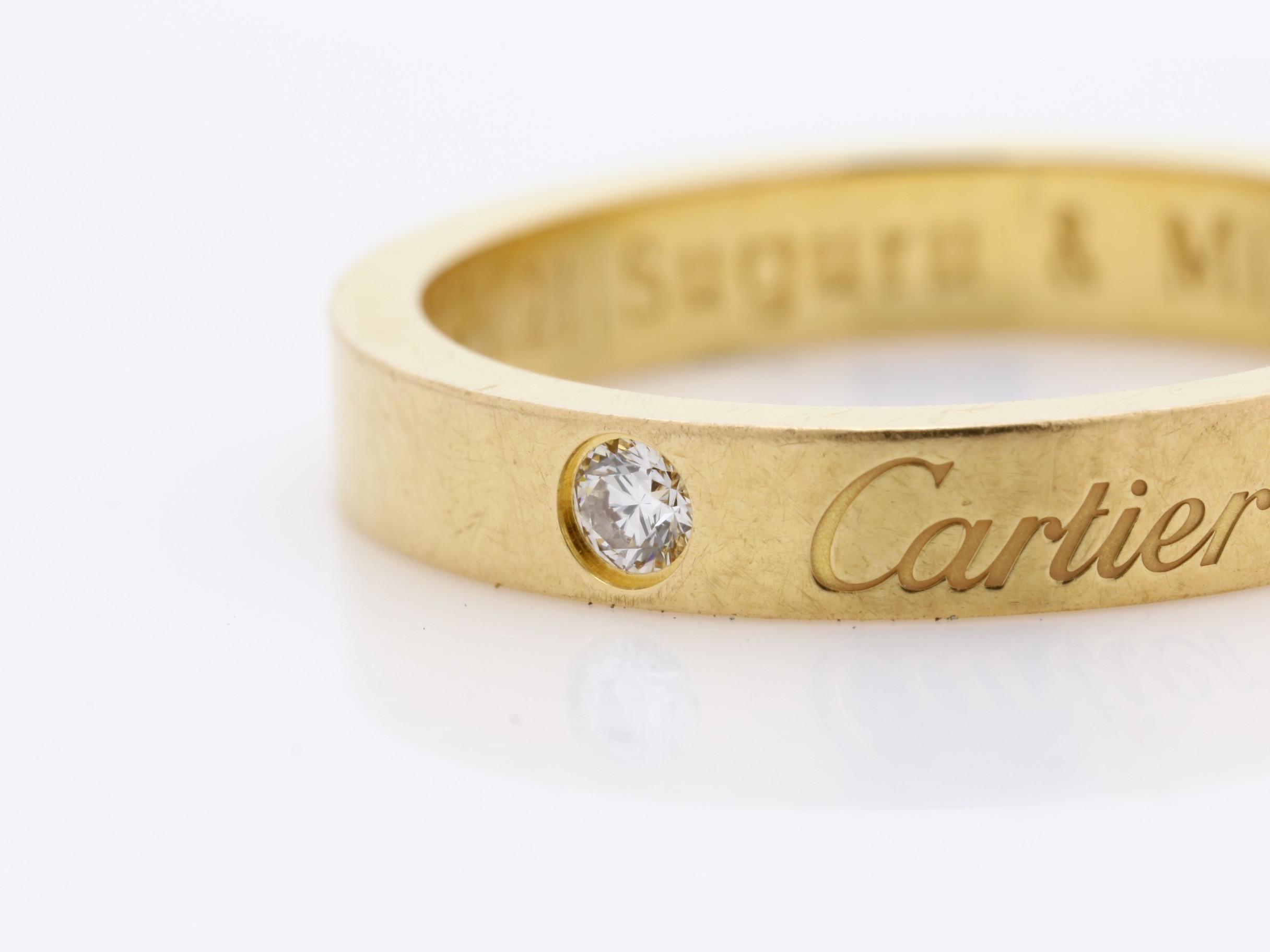 Engraved ring, 750 rose gold, diamond, 3.8g, size #51 — view 3