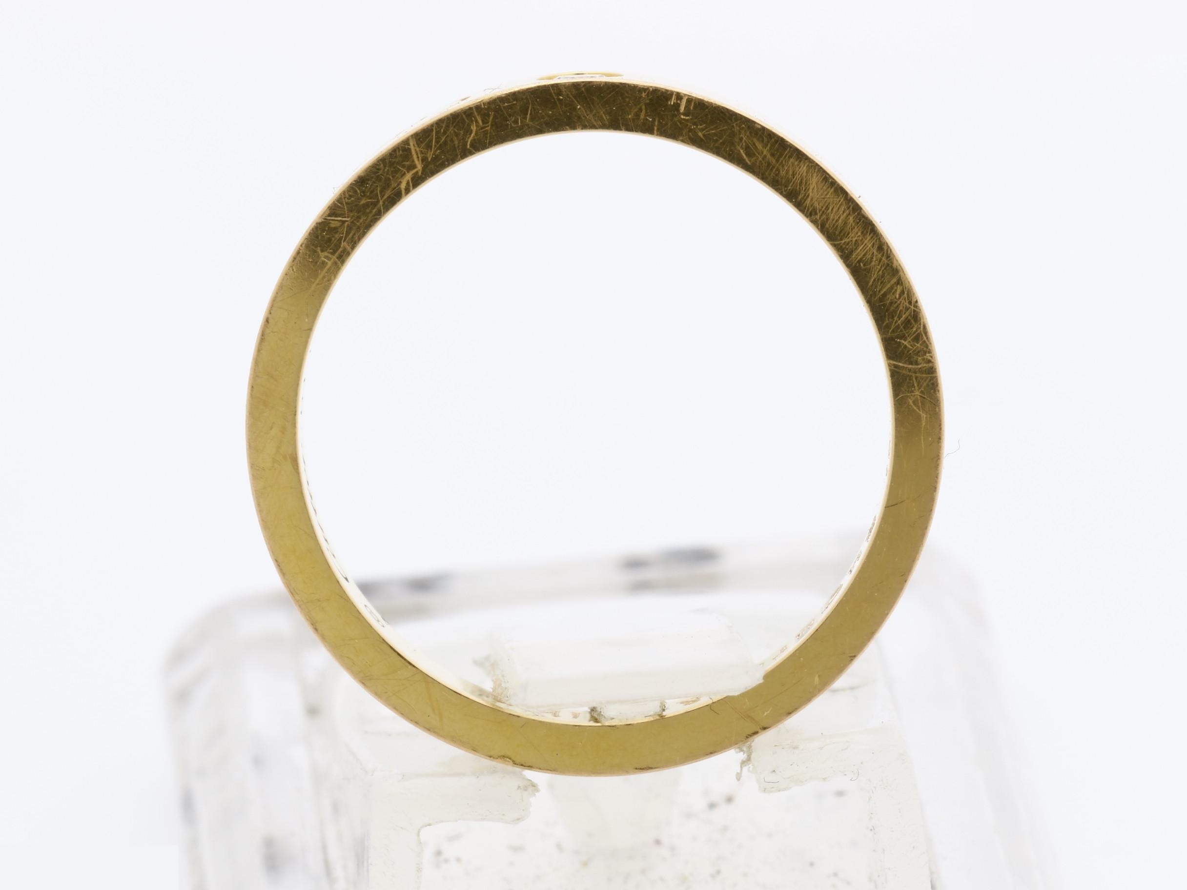 Engraved ring, 750 rose gold, diamond, 3.8g, size #51 — view 5