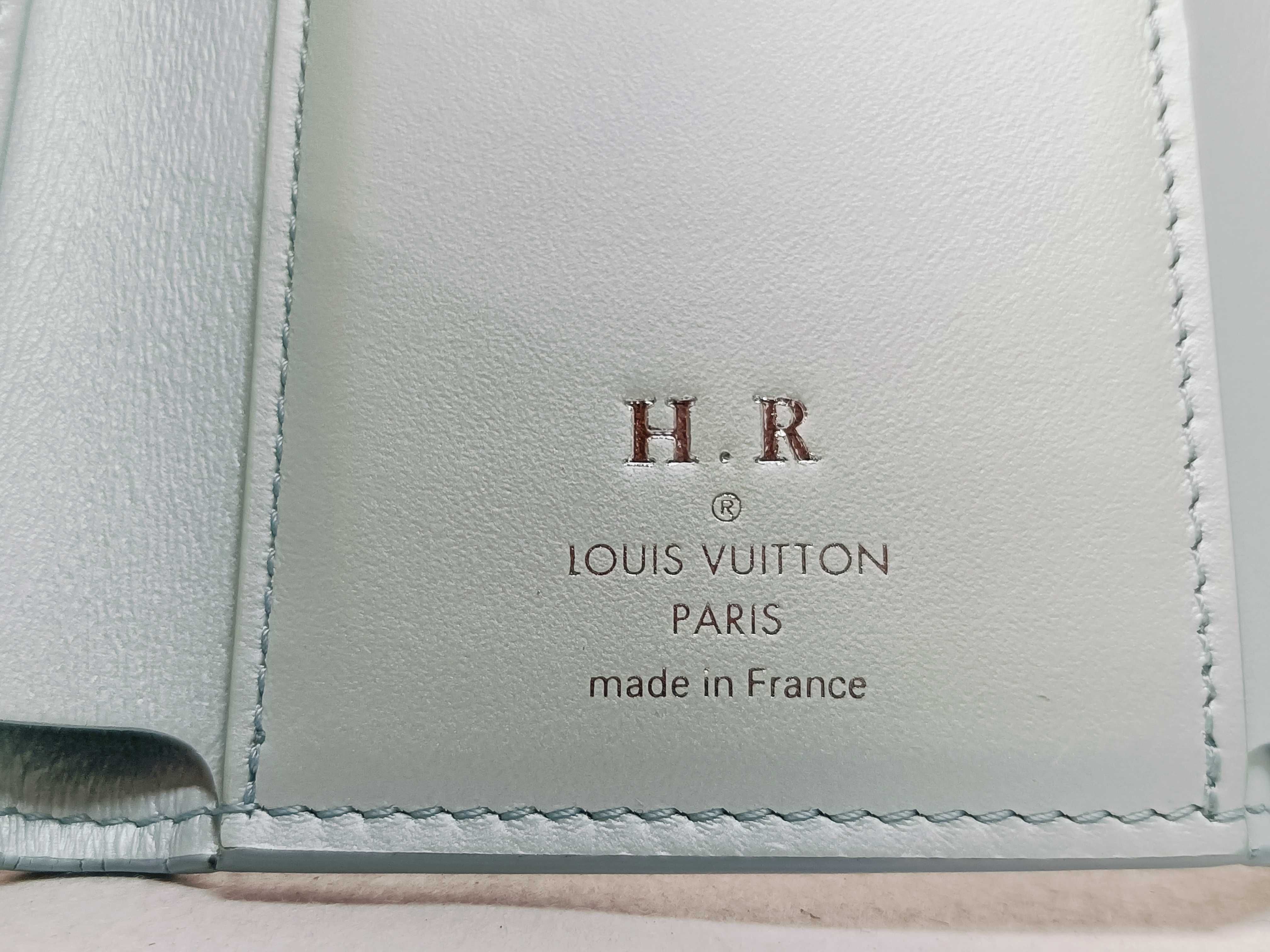 Limited Edition Taurillon Leather Portefeuille Capucines Blue Wallet with Name Engraving — view 15