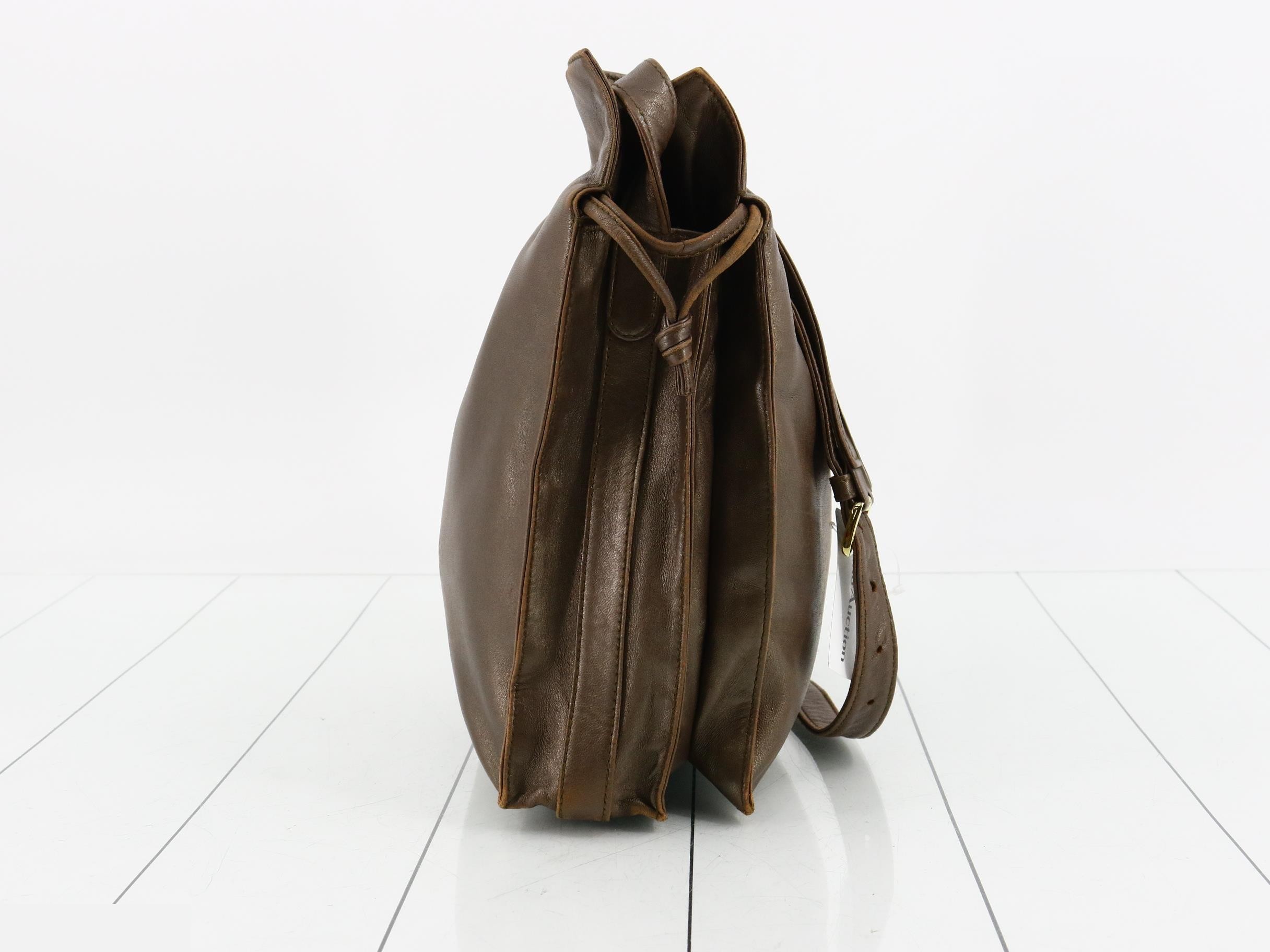 Leather shoulder bag, brown tones — view 4