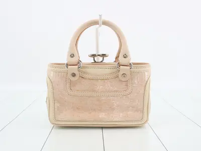 Beaded satin pink coin purse handbag