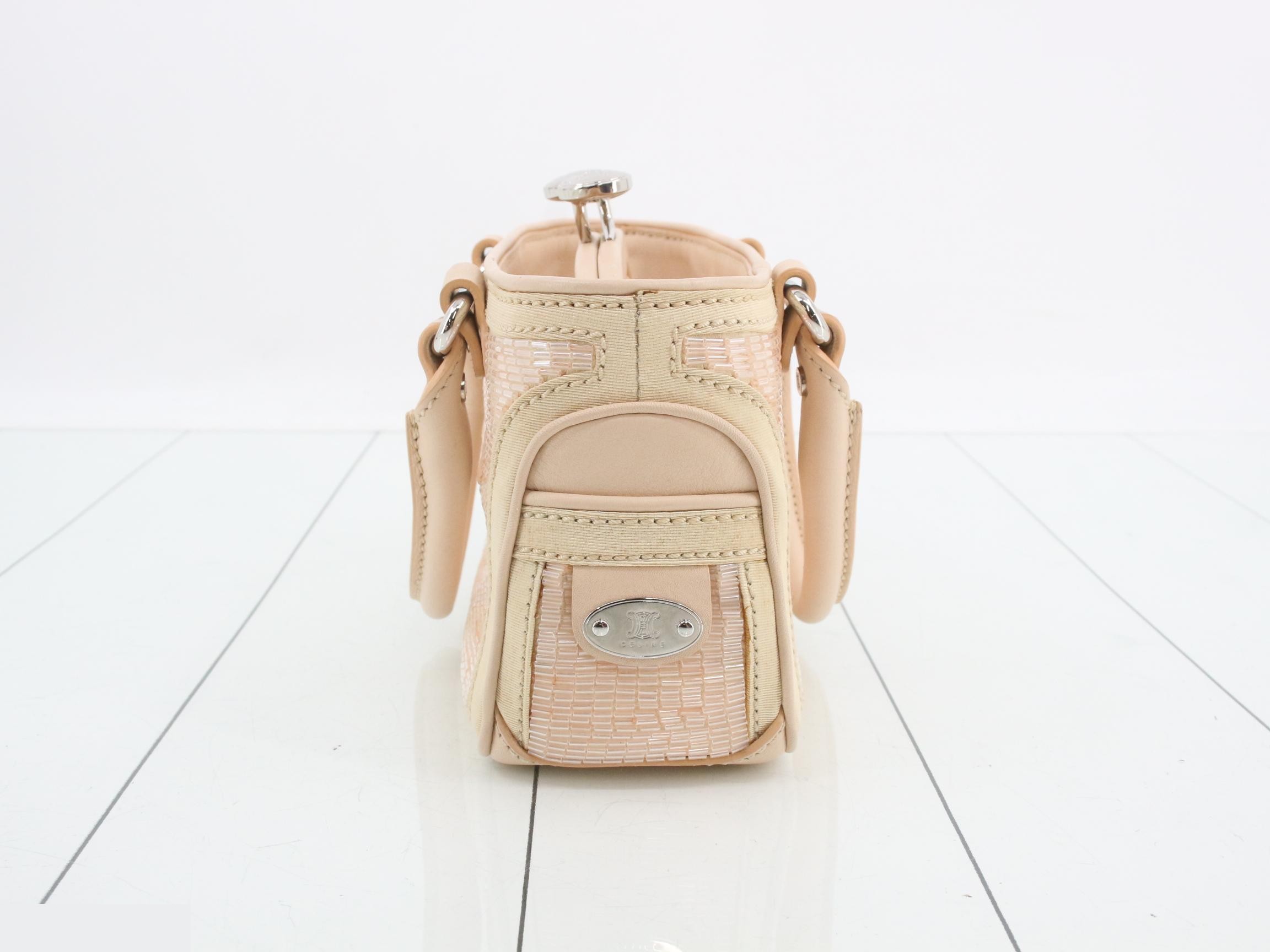 Beaded satin pink coin purse handbag — view 4