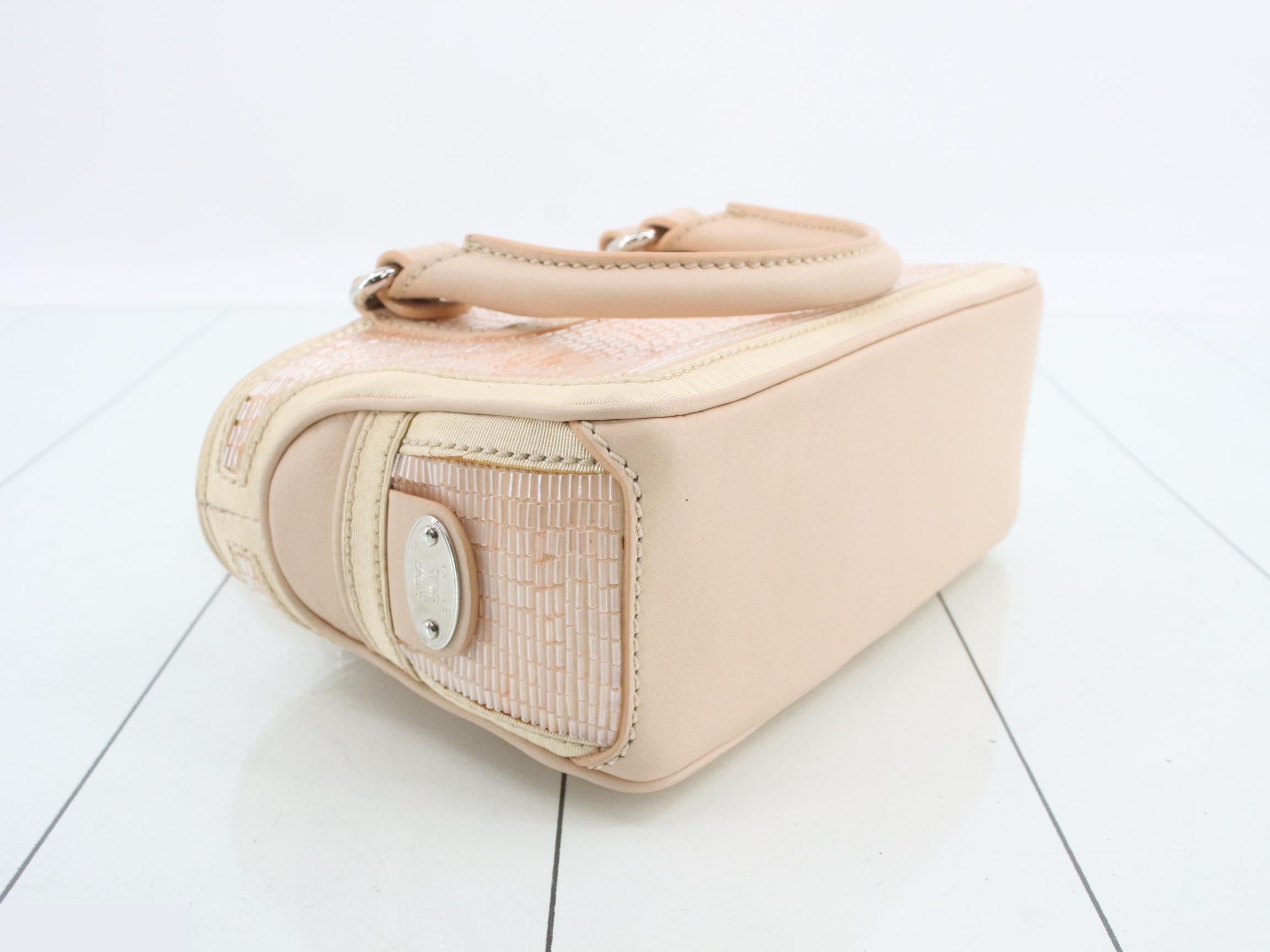 Beaded satin pink coin purse handbag — view 5