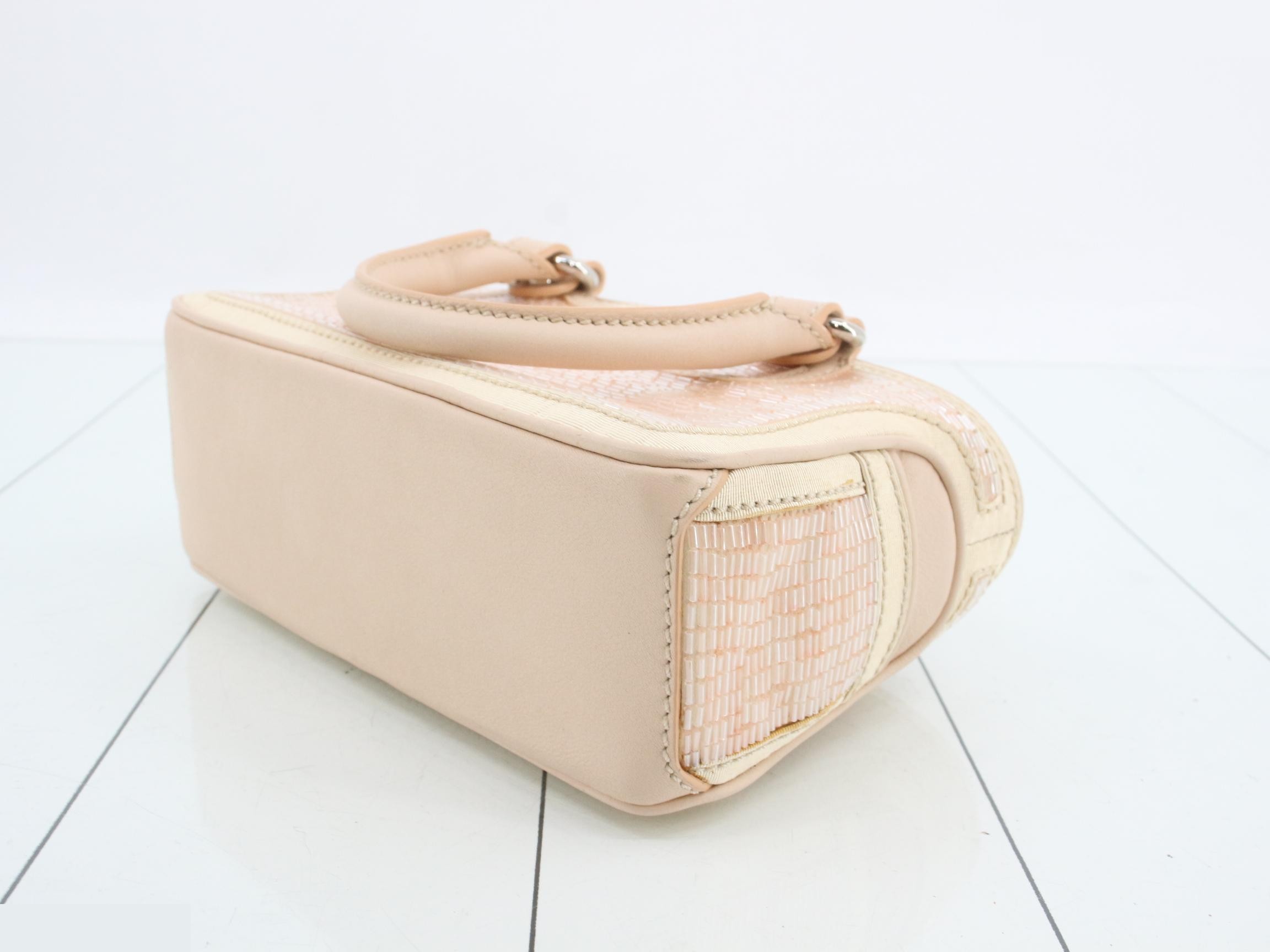 Beaded satin pink coin purse handbag — view 6