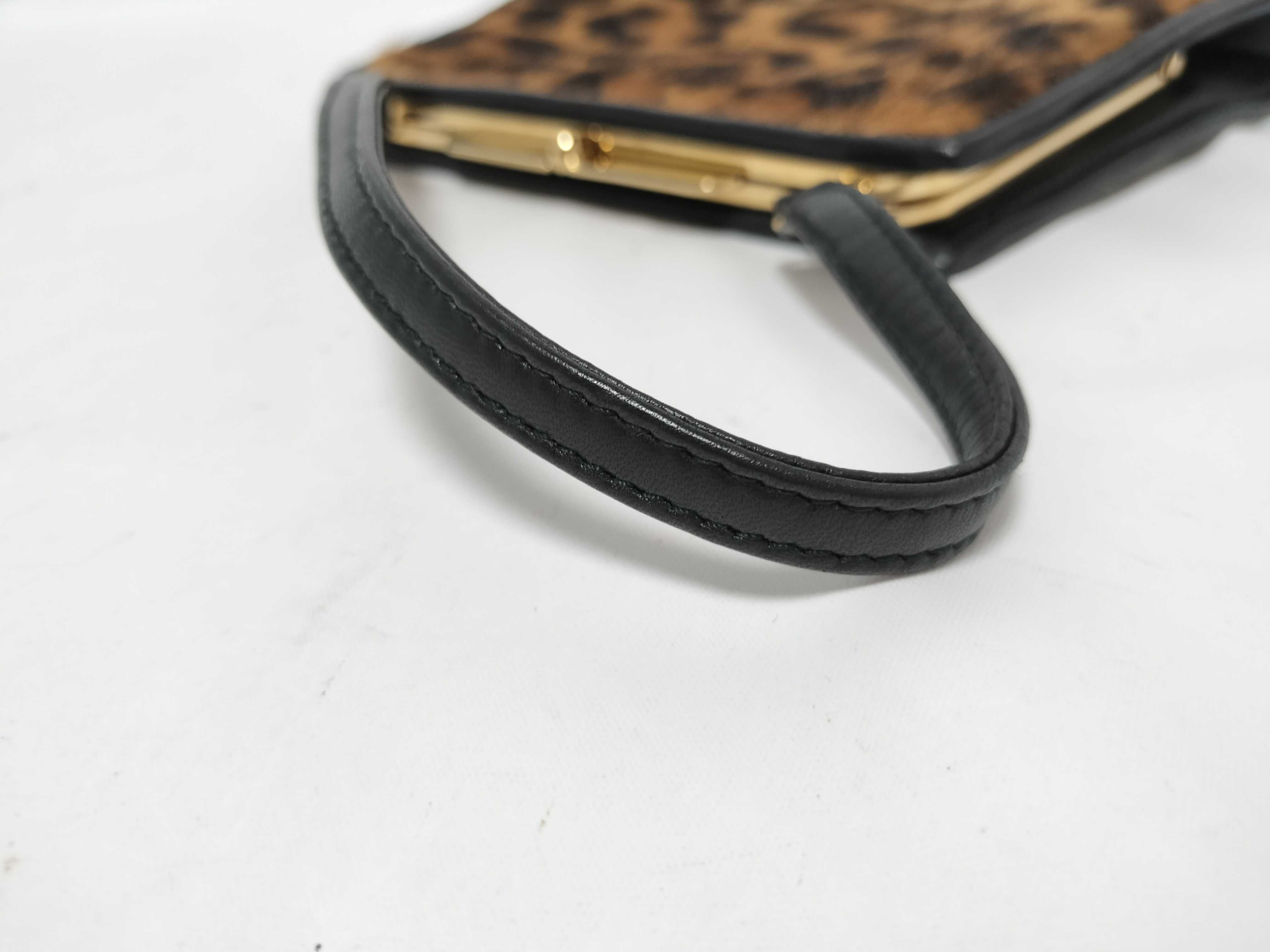 (Loewe) Calfskin Leopard Print Clasp Party Bag Handbag — view 4