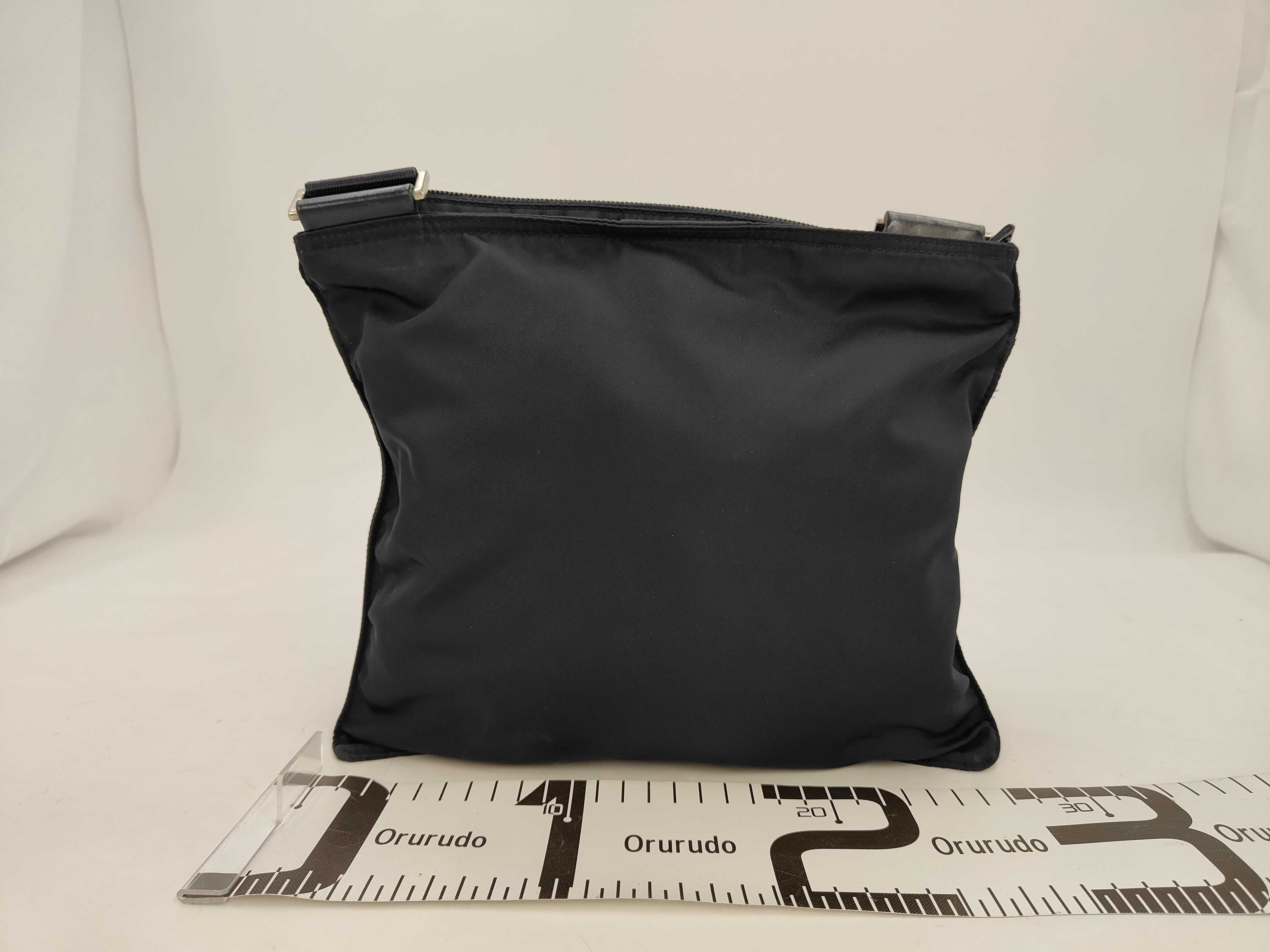 Nylon Navy Triangle Logo Shoulder Bag — view 2