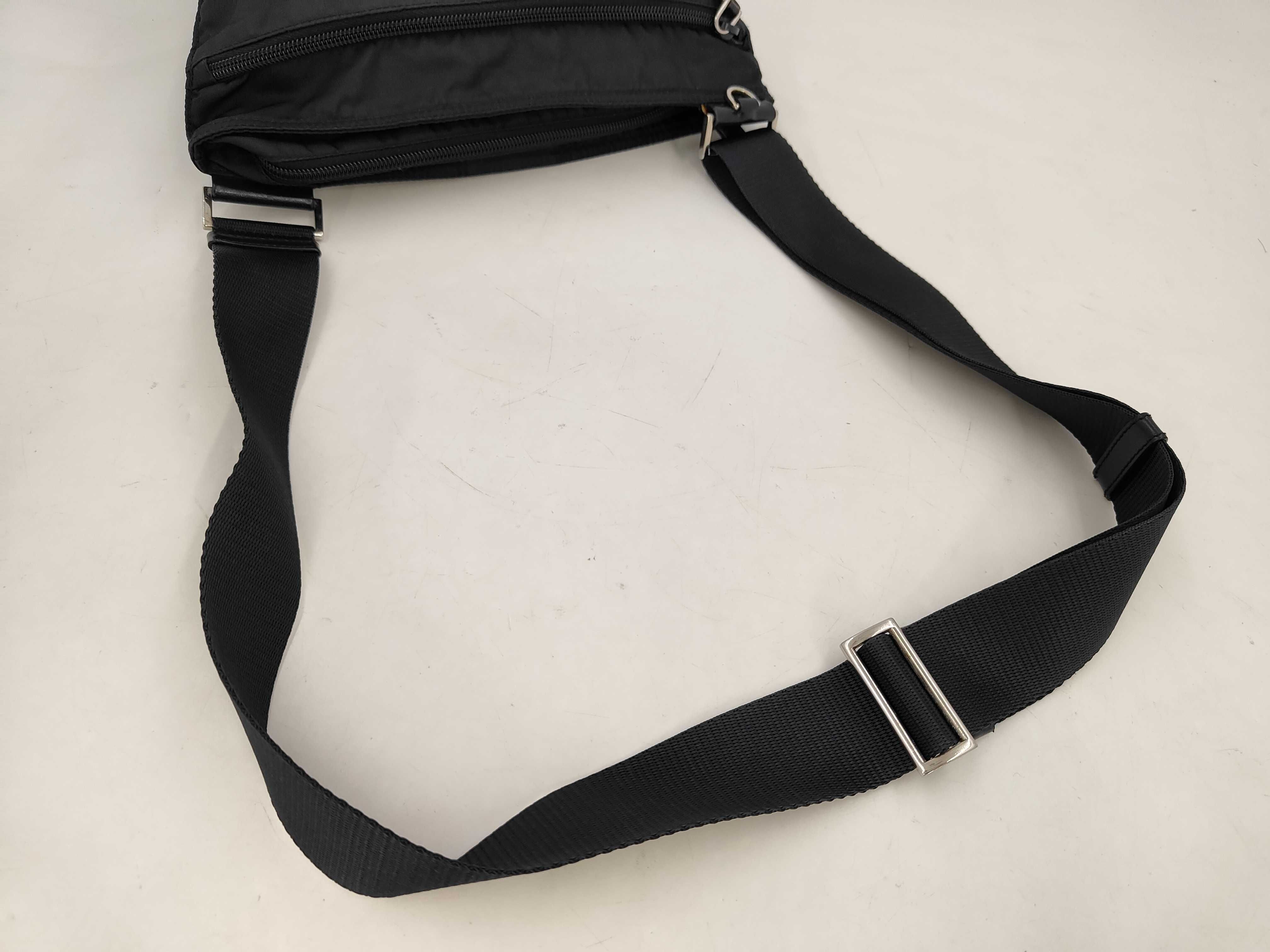 Nylon Navy Triangle Logo Shoulder Bag — view 3