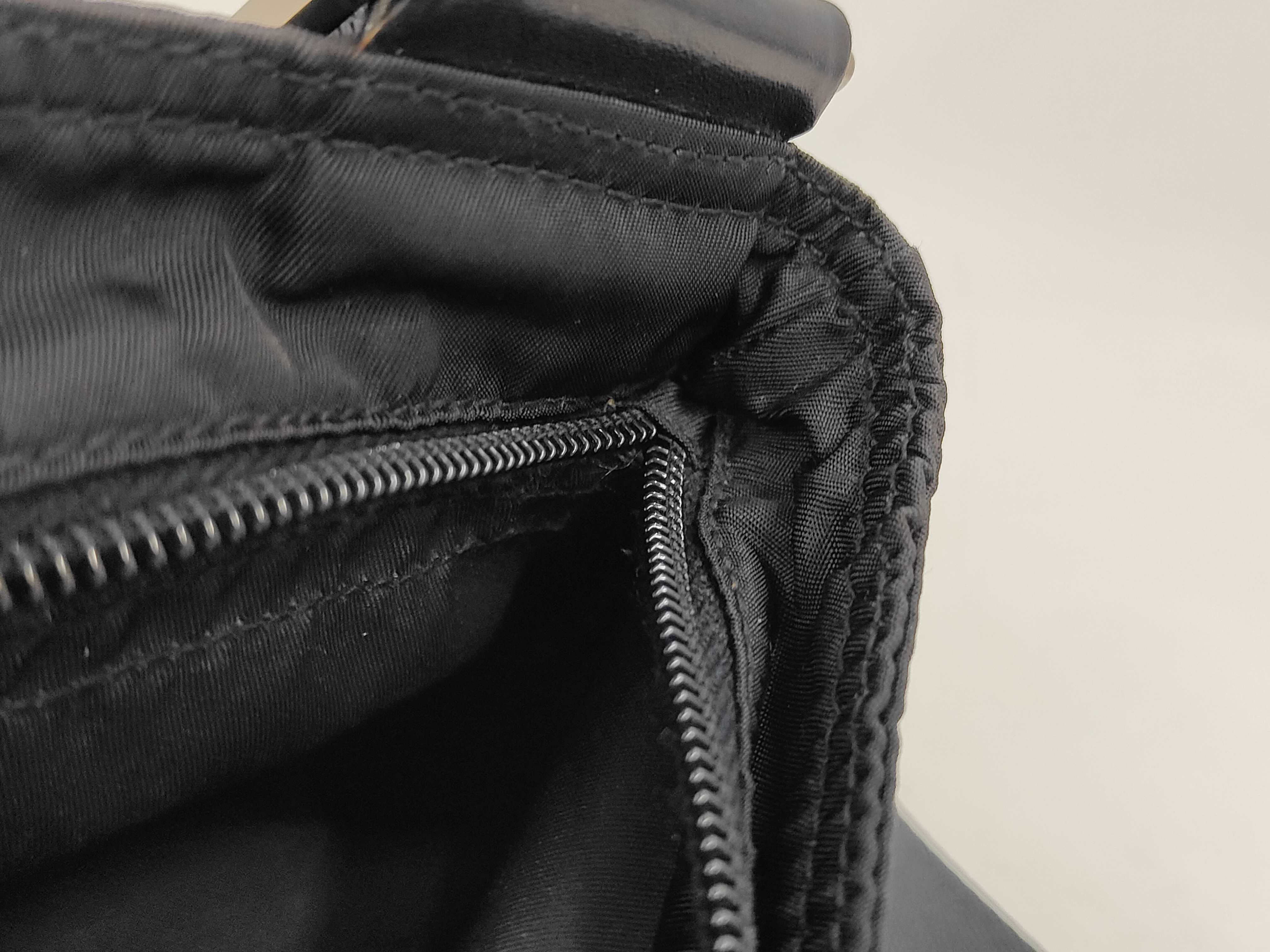 Nylon Navy Triangle Logo Shoulder Bag — view 8