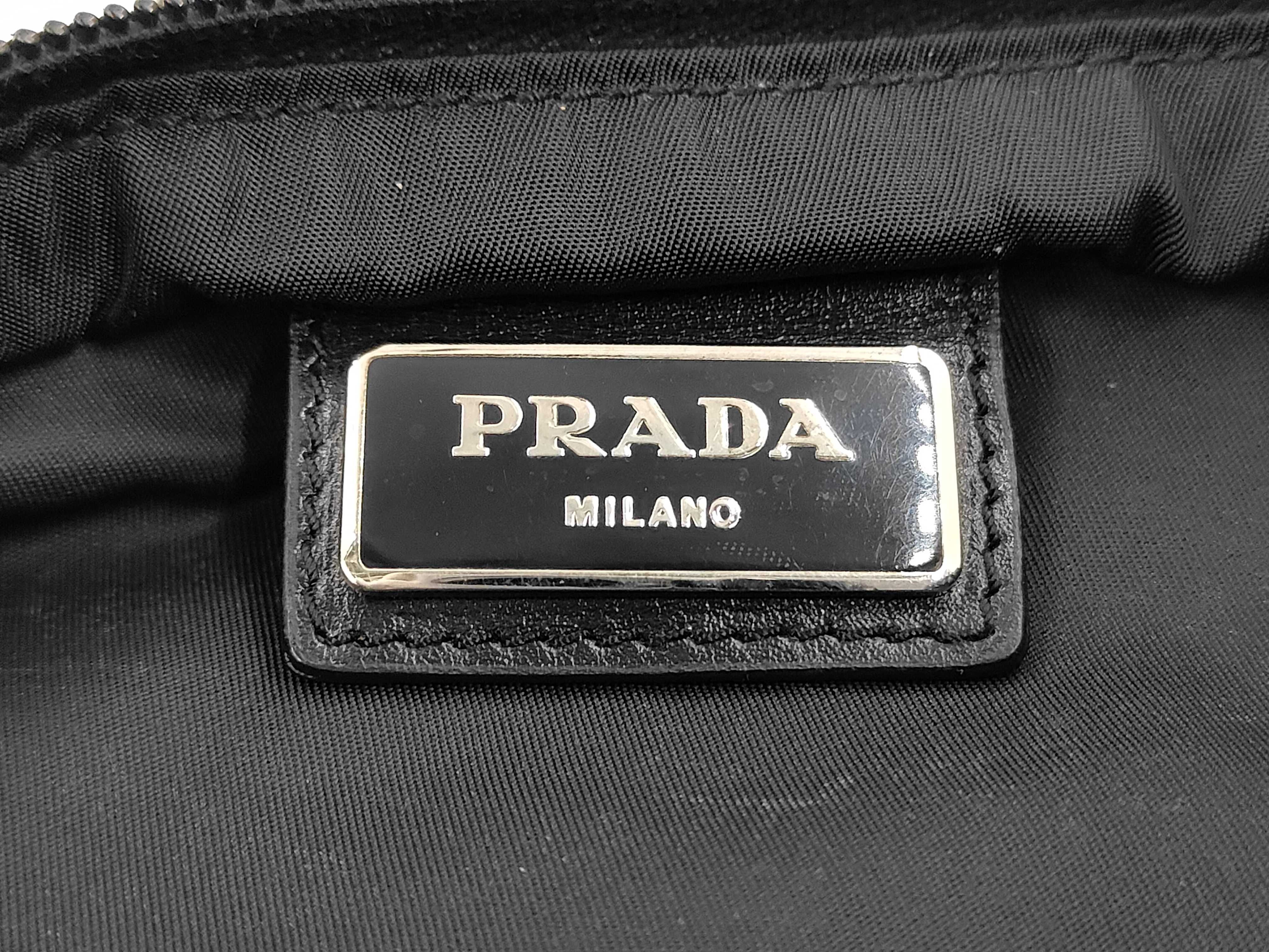 Nylon Navy Triangle Logo Shoulder Bag — view 10