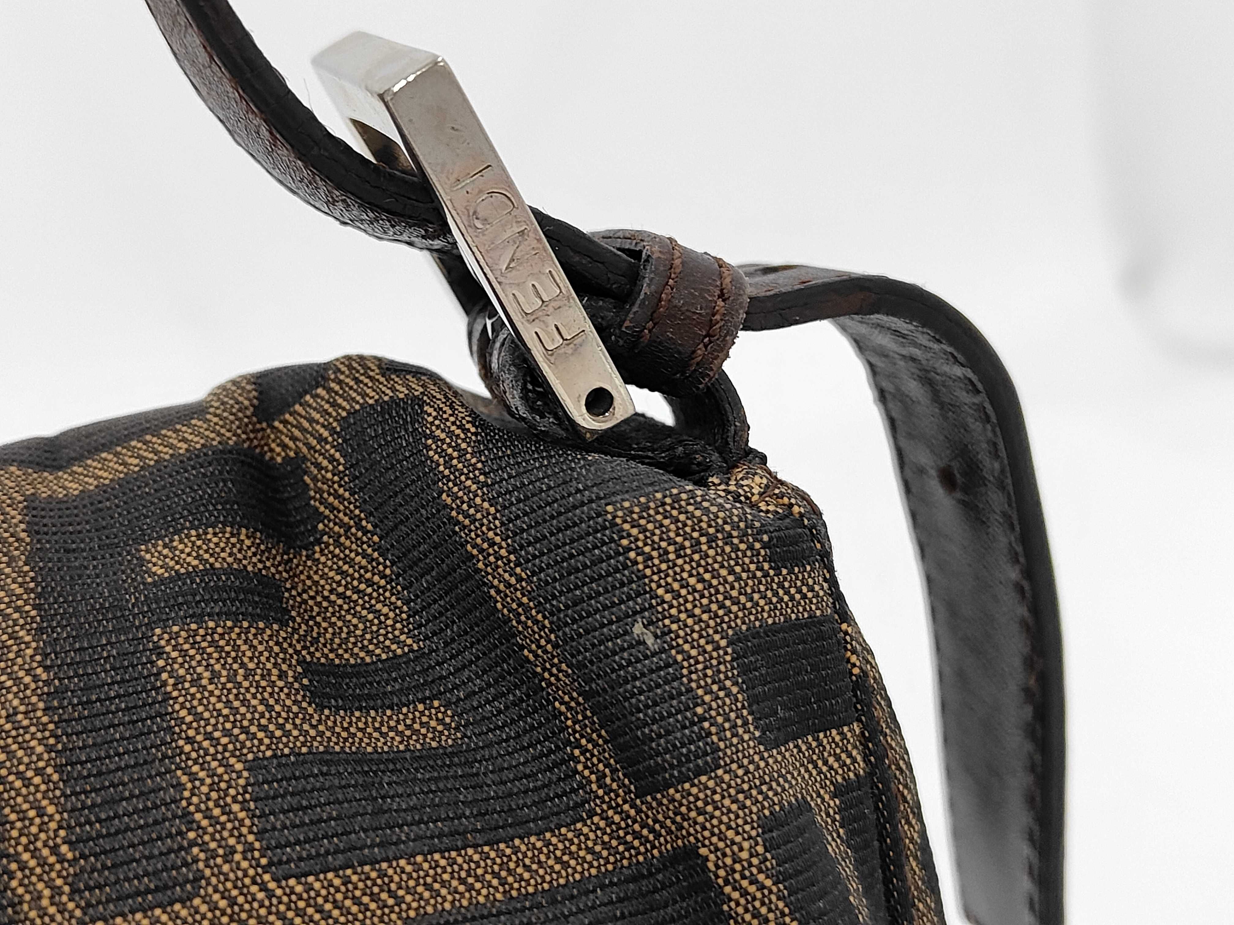 Shoulder Bag, Zucca Pattern, Mamma Bucket, Fendi Canvas, Brown Bag — view 3