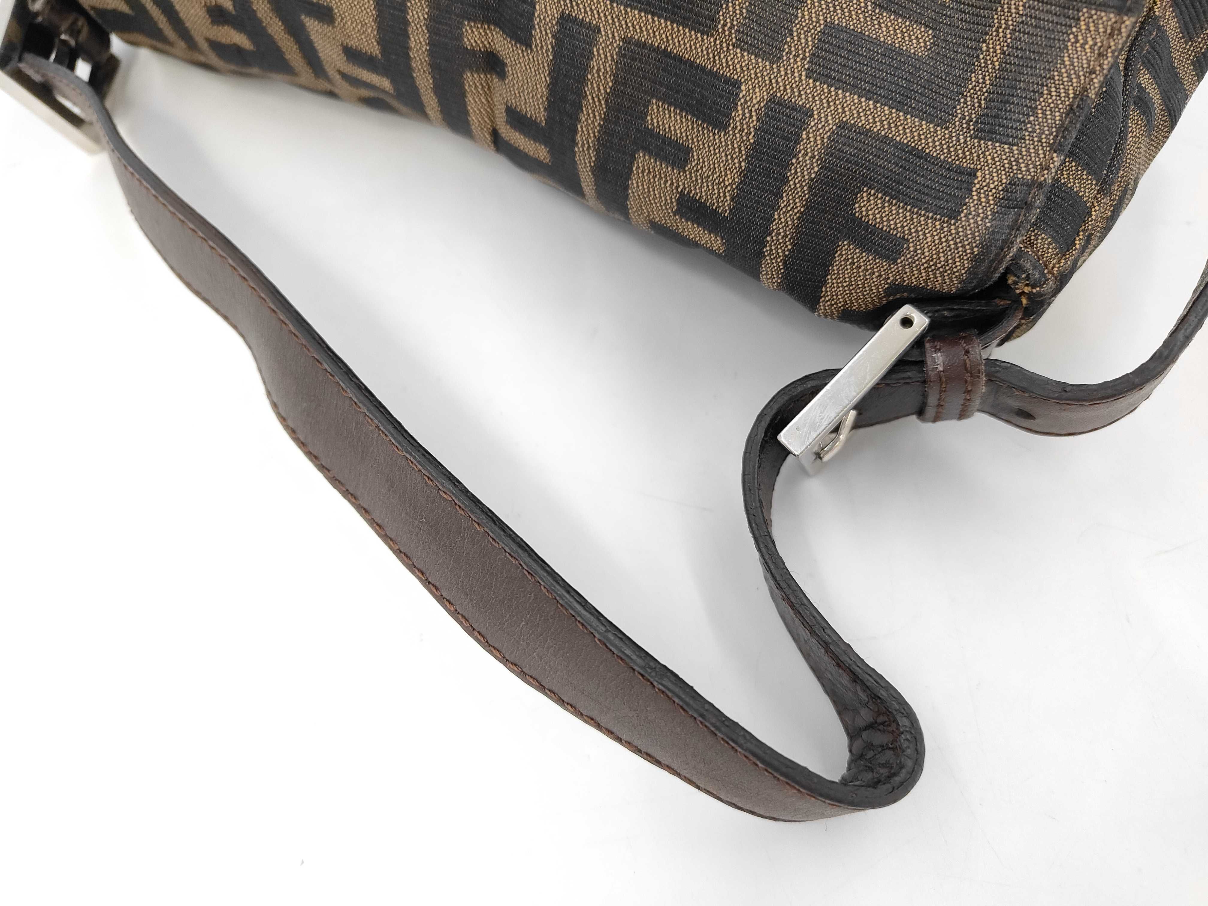 Shoulder Bag, Zucca Pattern, Mamma Bucket, Fendi Canvas, Brown Bag — view 4