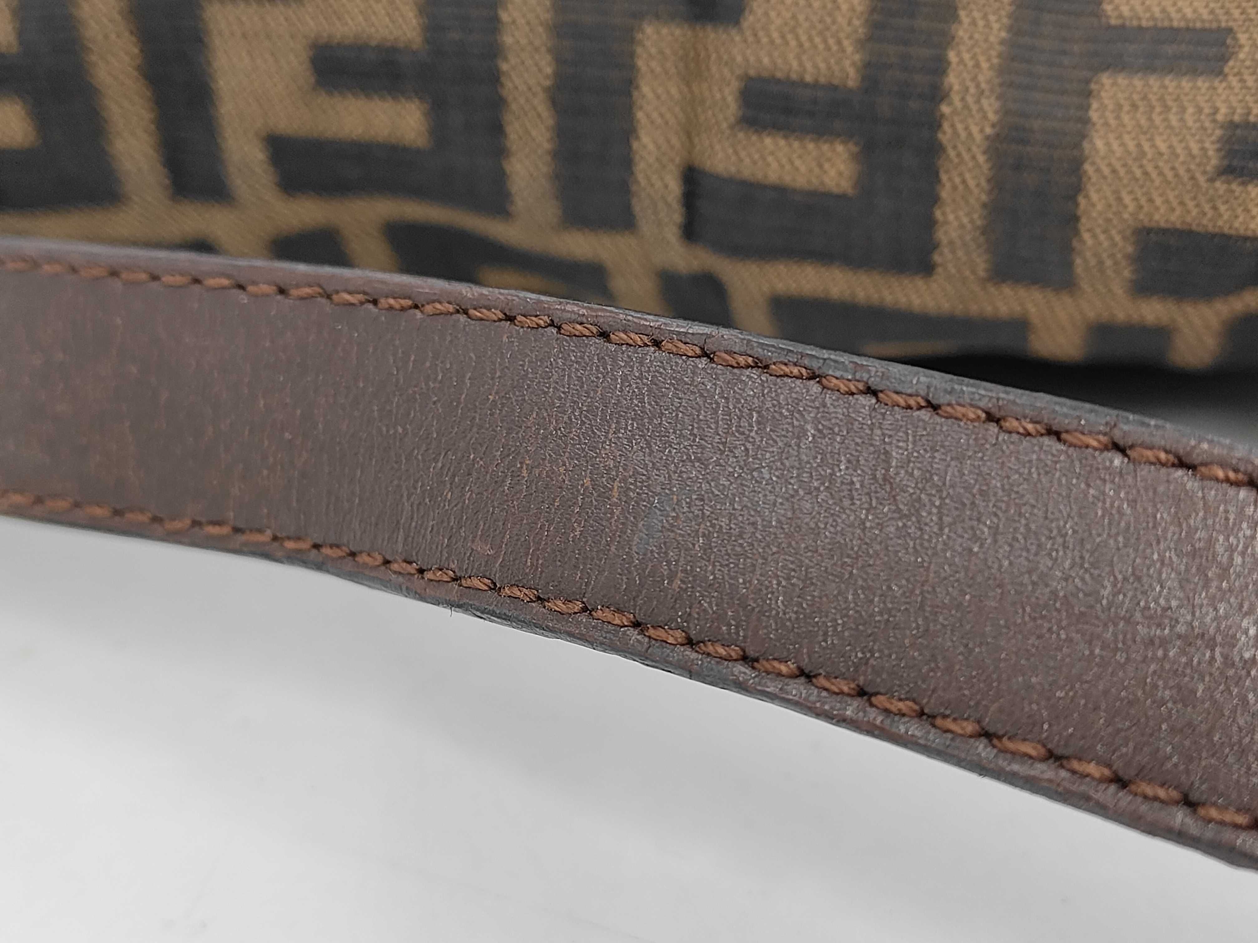 Shoulder Bag, Zucca Pattern, Mamma Bucket, Fendi Canvas, Brown Bag — view 5