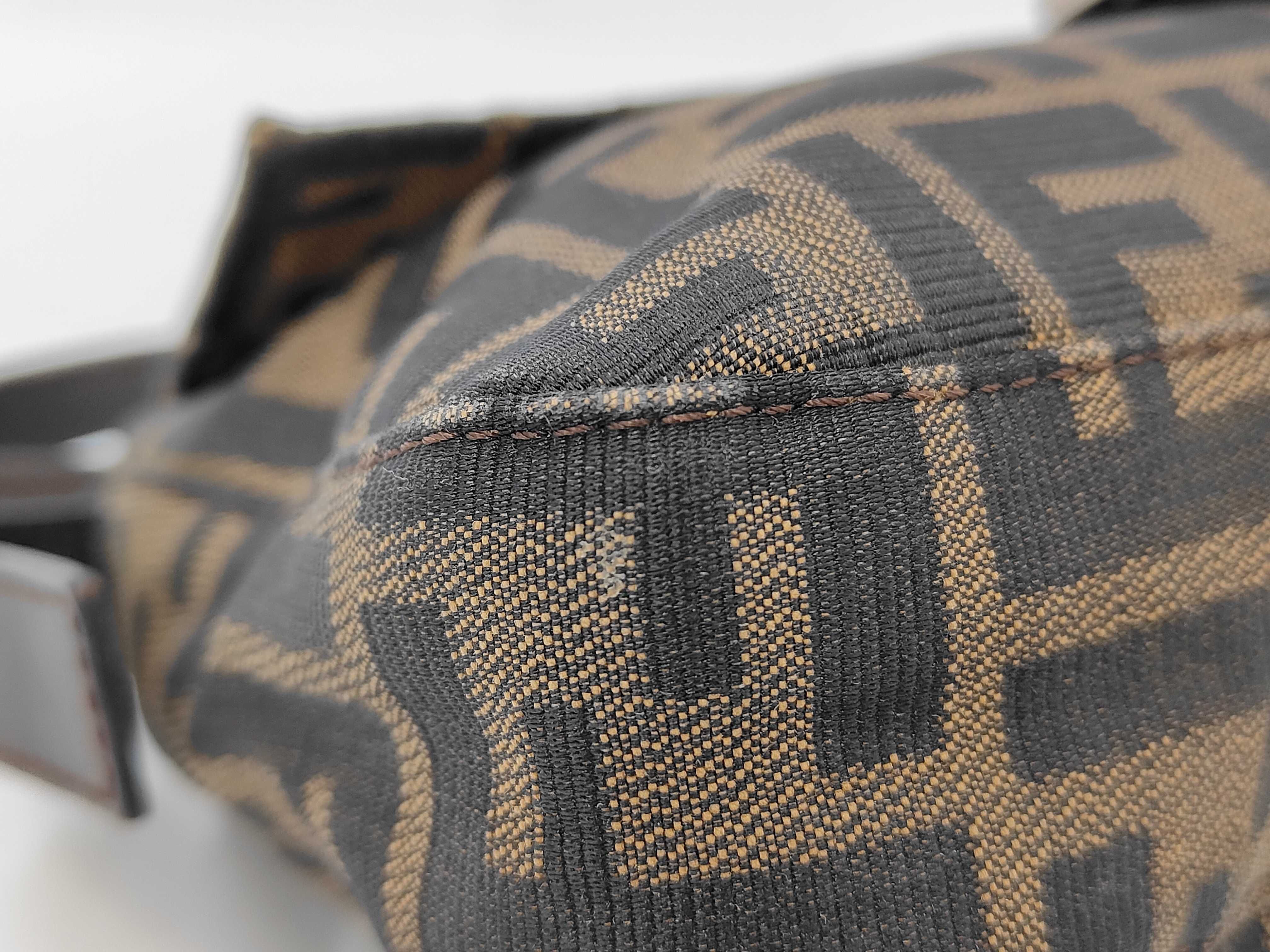 Shoulder Bag, Zucca Pattern, Mamma Bucket, Fendi Canvas, Brown Bag — view 6