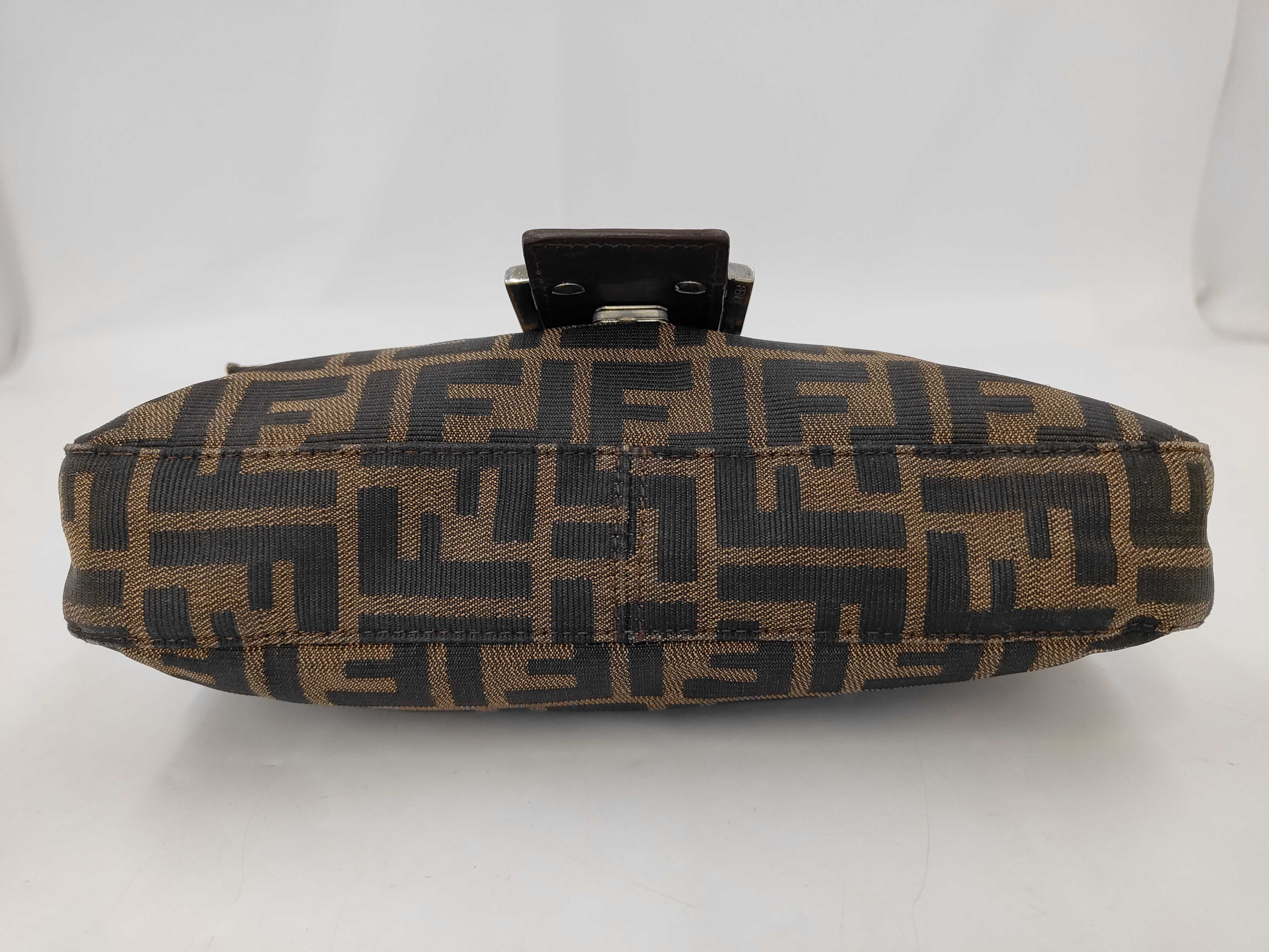 Shoulder Bag, Zucca Pattern, Mamma Bucket, Fendi Canvas, Brown Bag — view 7