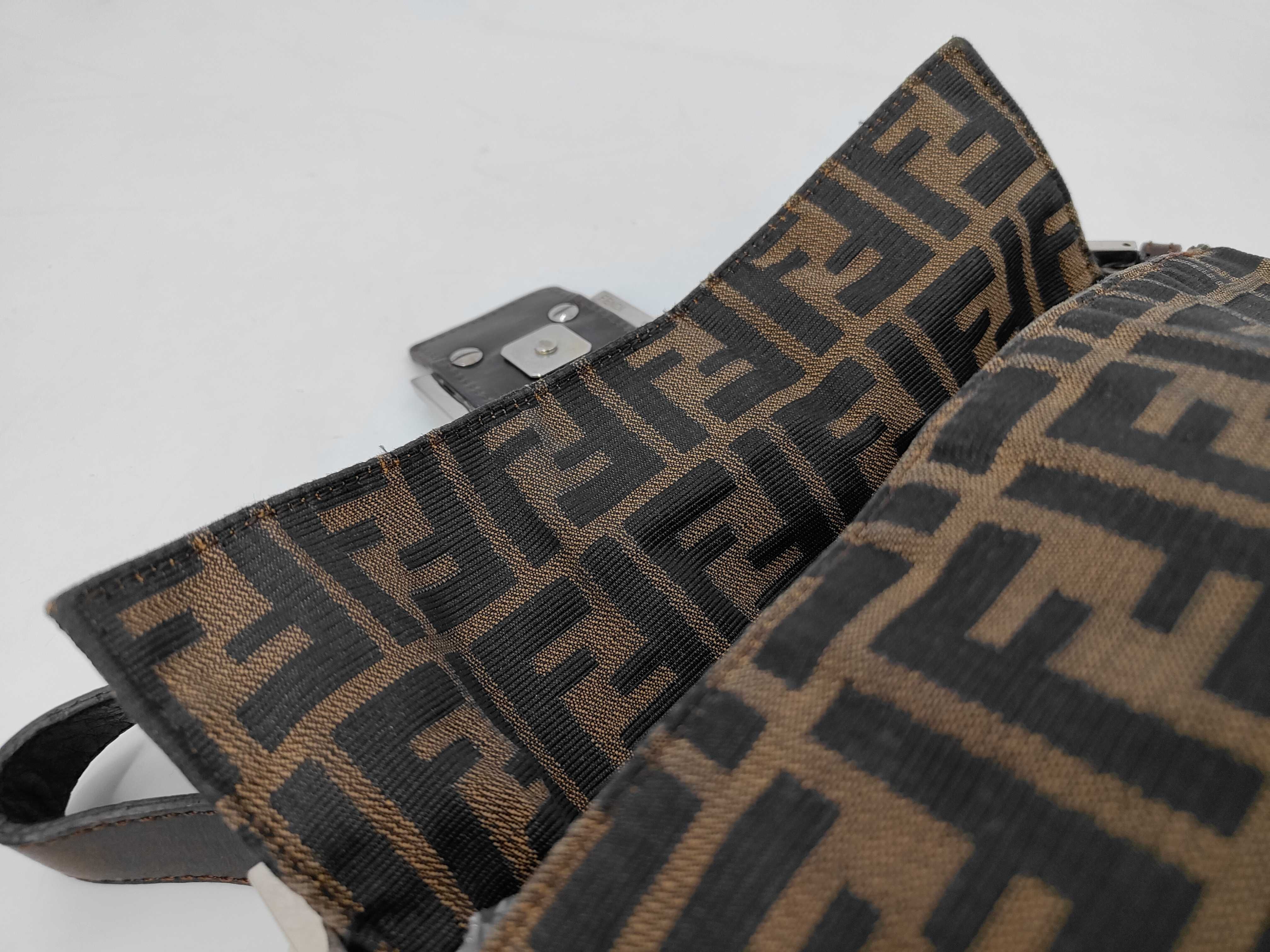 Shoulder Bag, Zucca Pattern, Mamma Bucket, Fendi Canvas, Brown Bag — view 9
