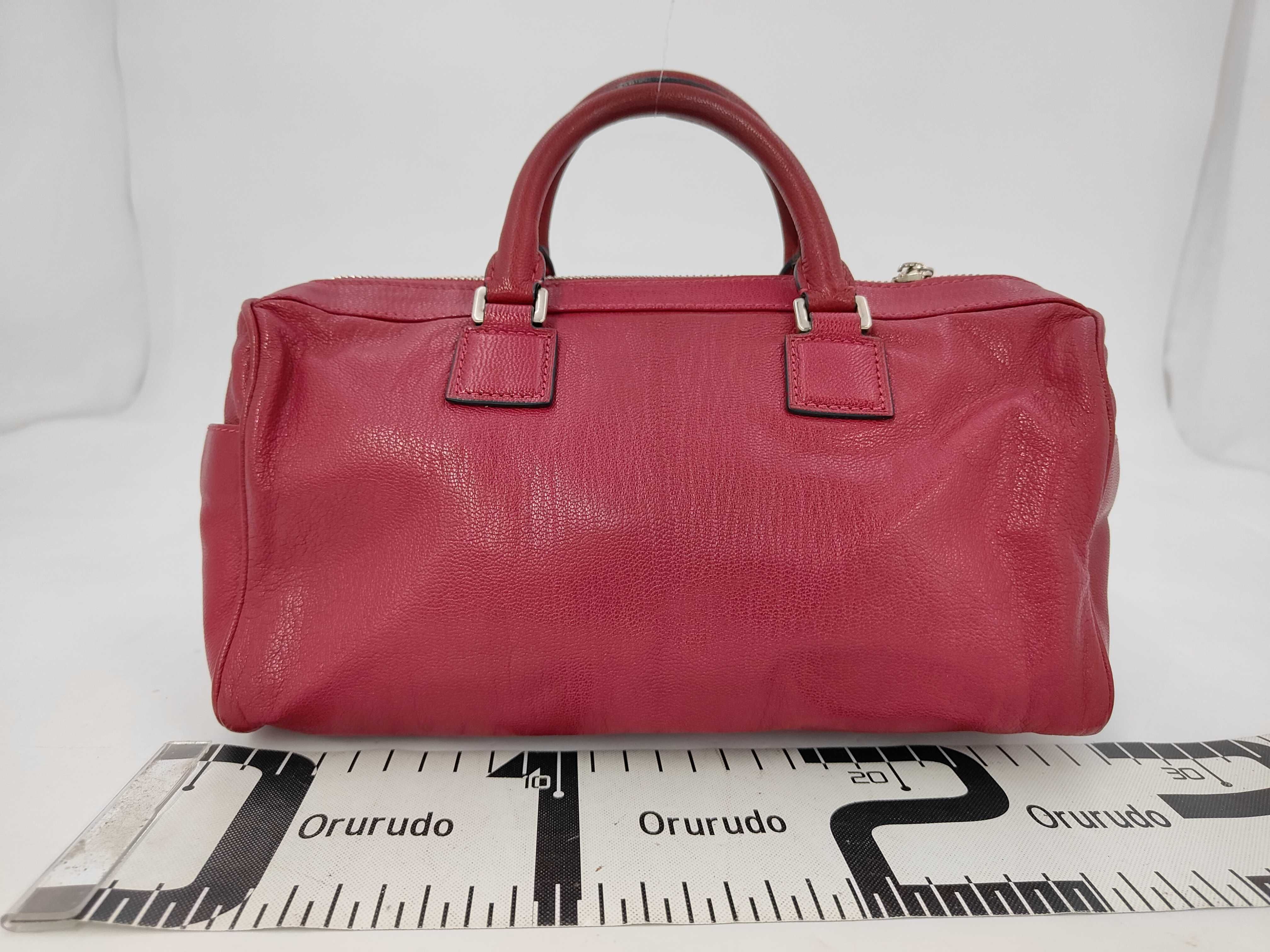 Loewe 2-way bag, leather, magenta handbag — view 2