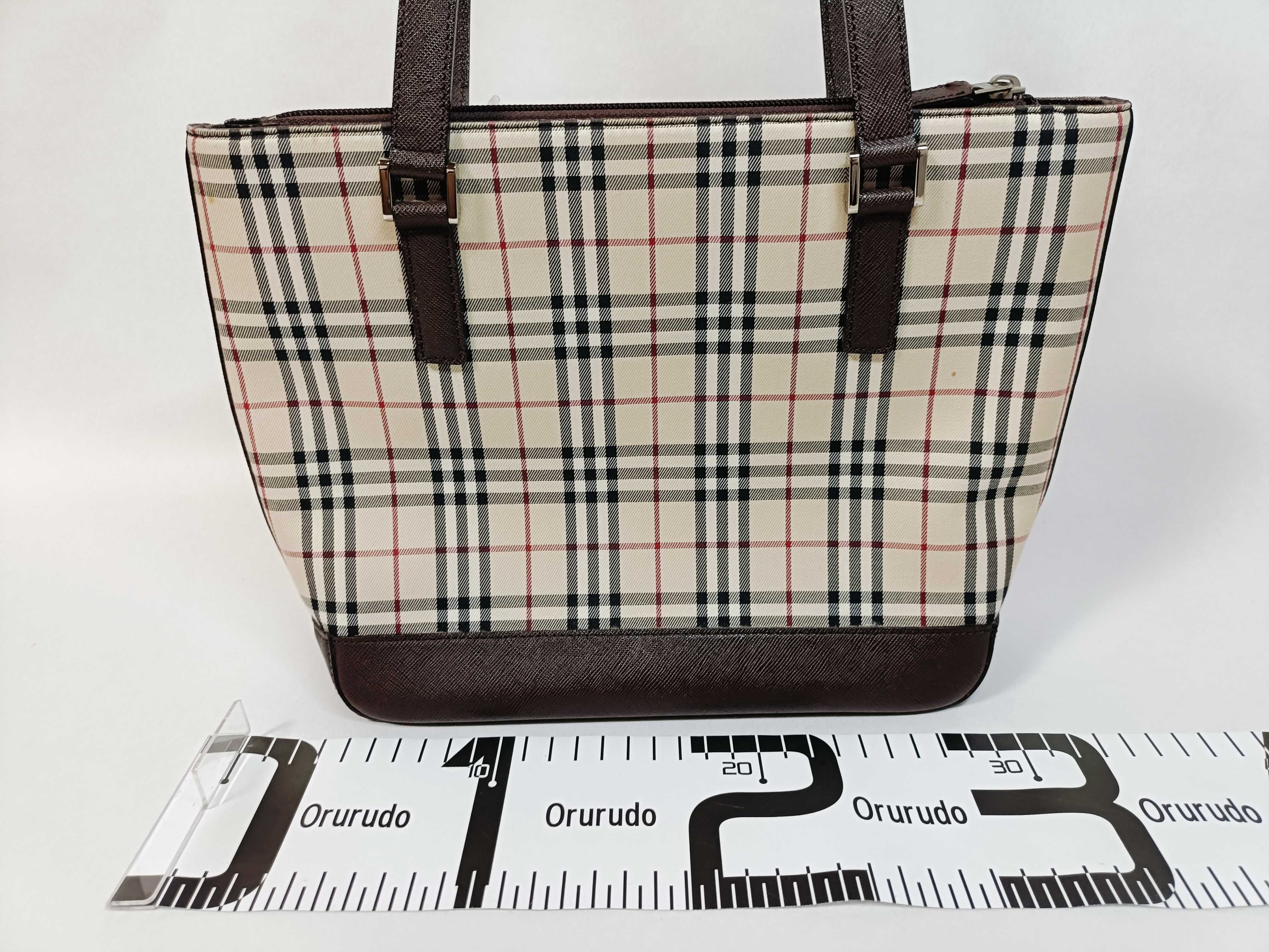 Nova Check Canvas x Leather Hand Tote Bag — view 2