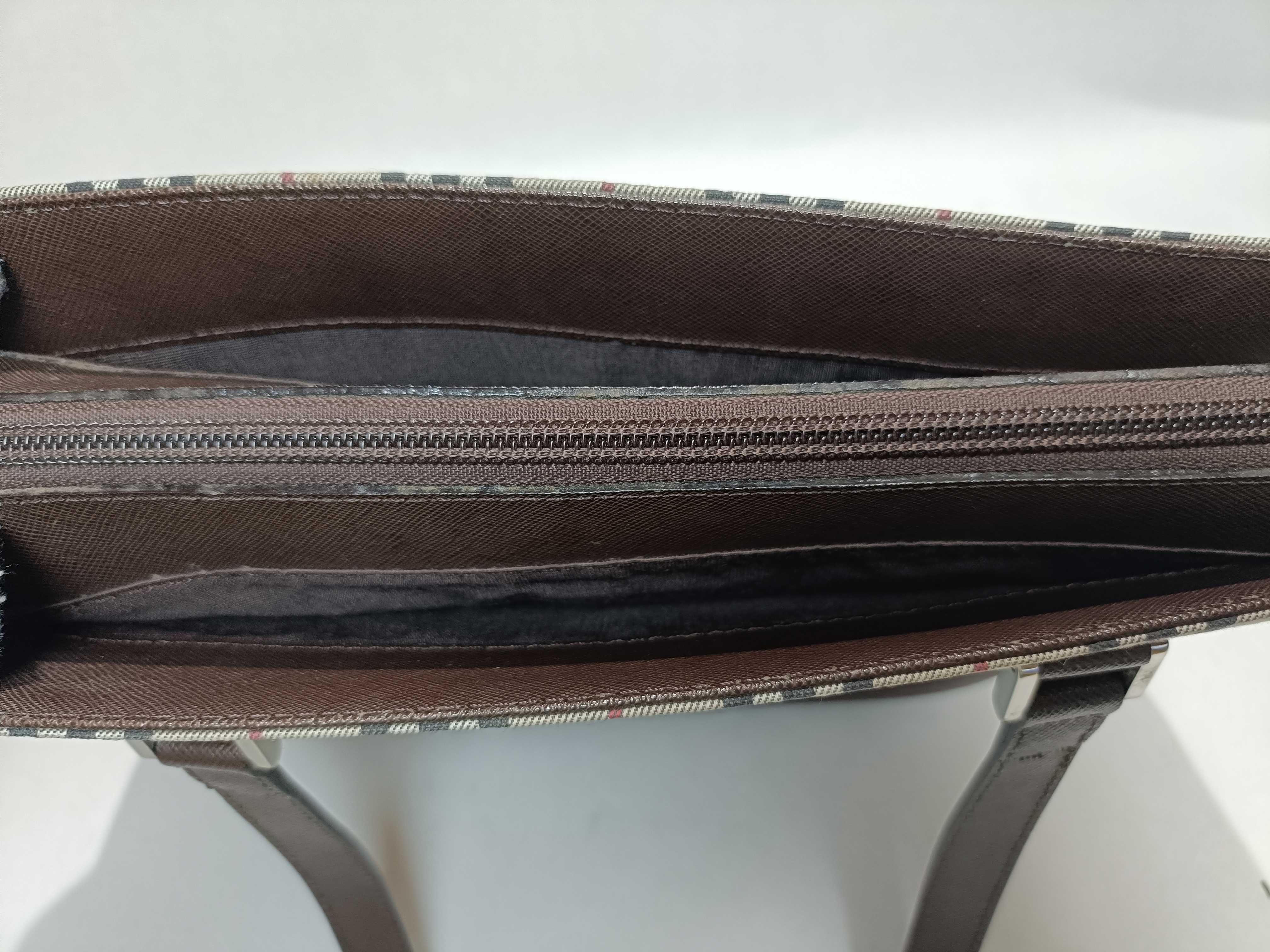 Nova Check Canvas x Leather Hand Tote Bag — view 11
