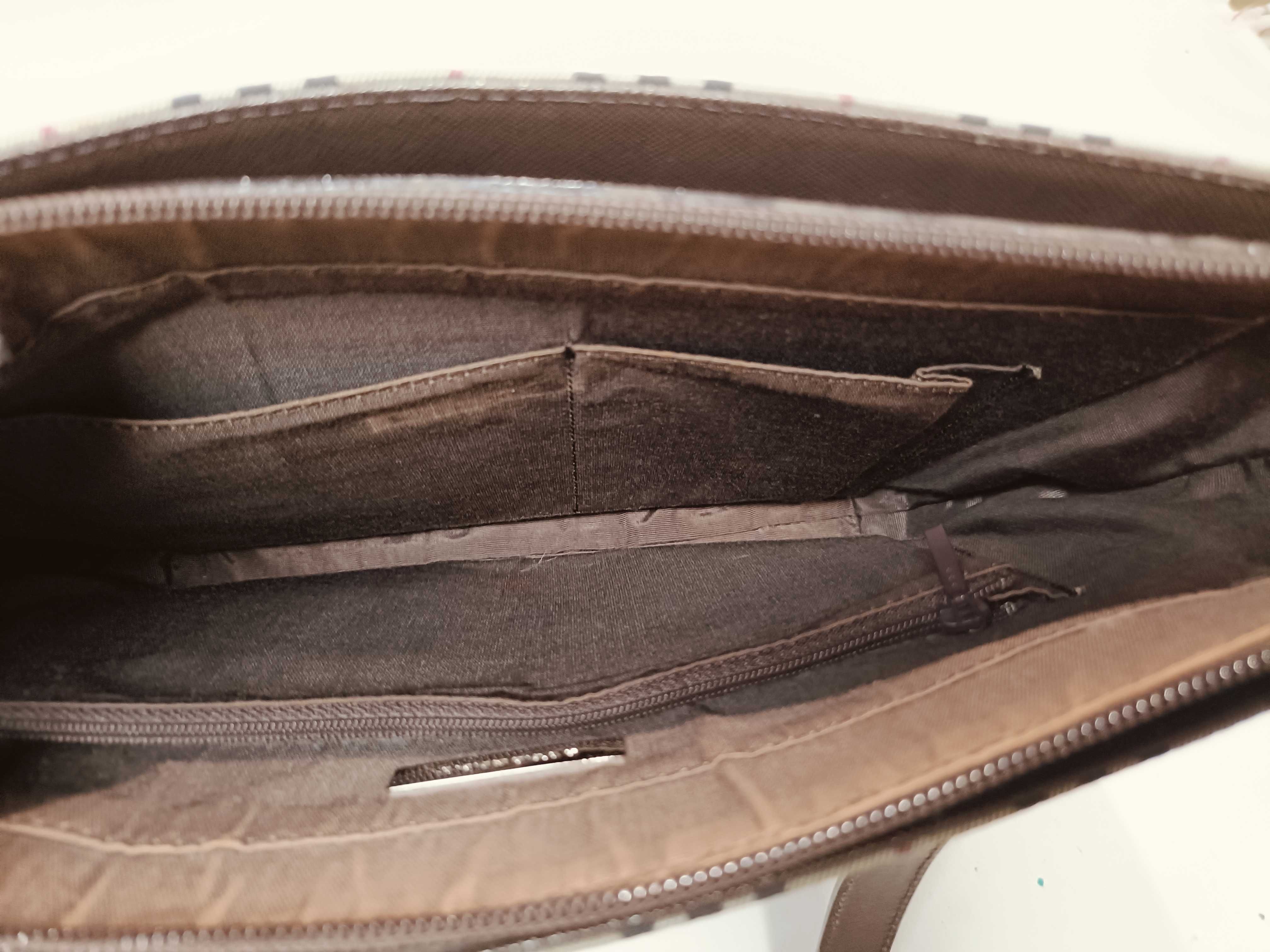 Nova Check Canvas x Leather Hand Tote Bag — view 13