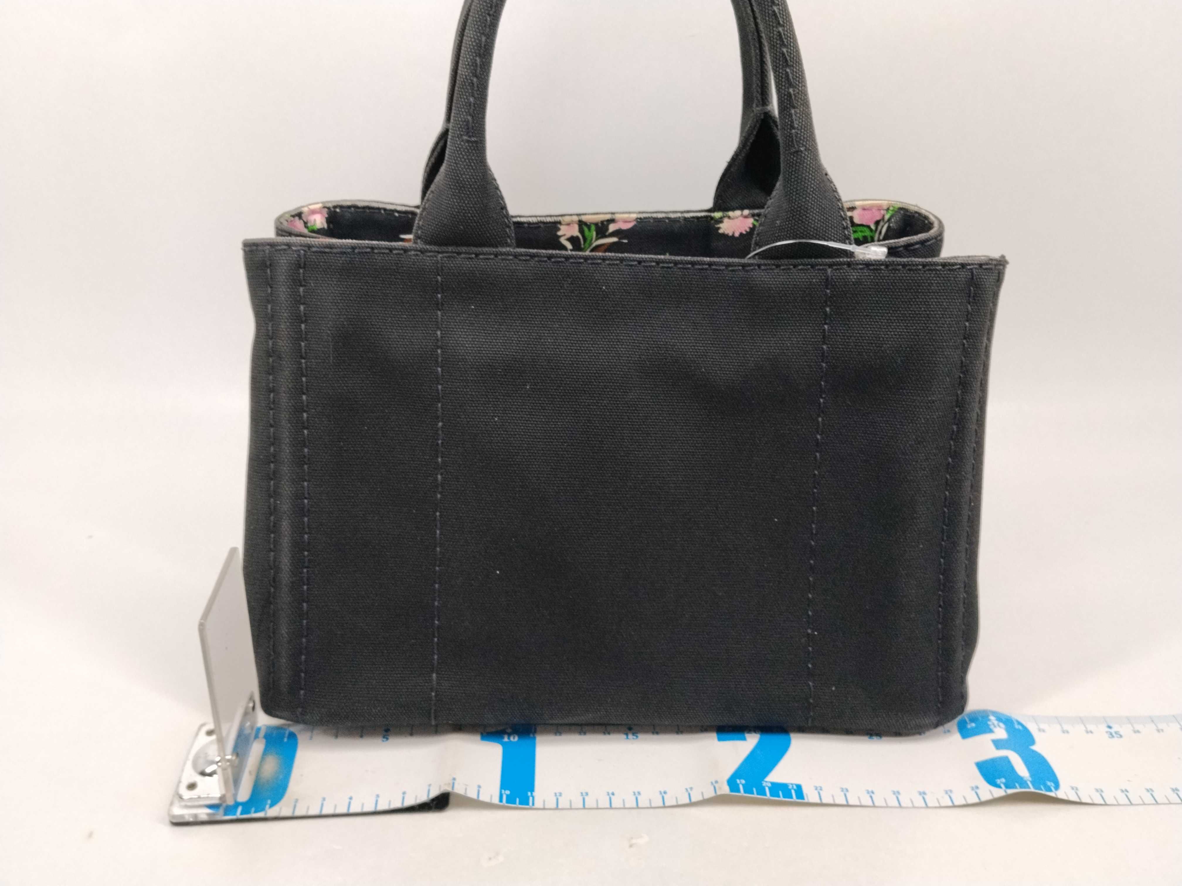 Black and Pink Floral Tote Bag — view 2