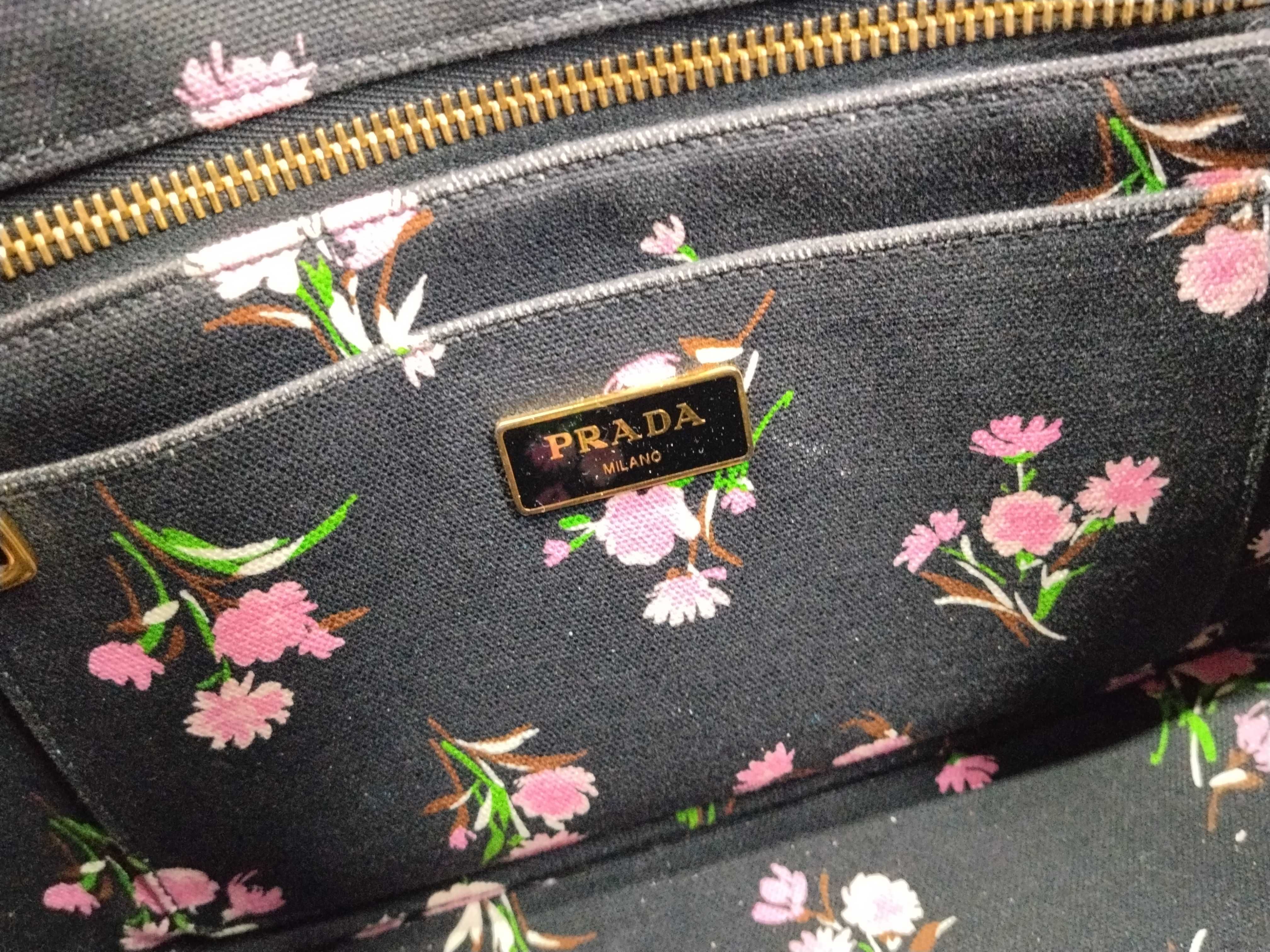Black and Pink Floral Tote Bag — view 13